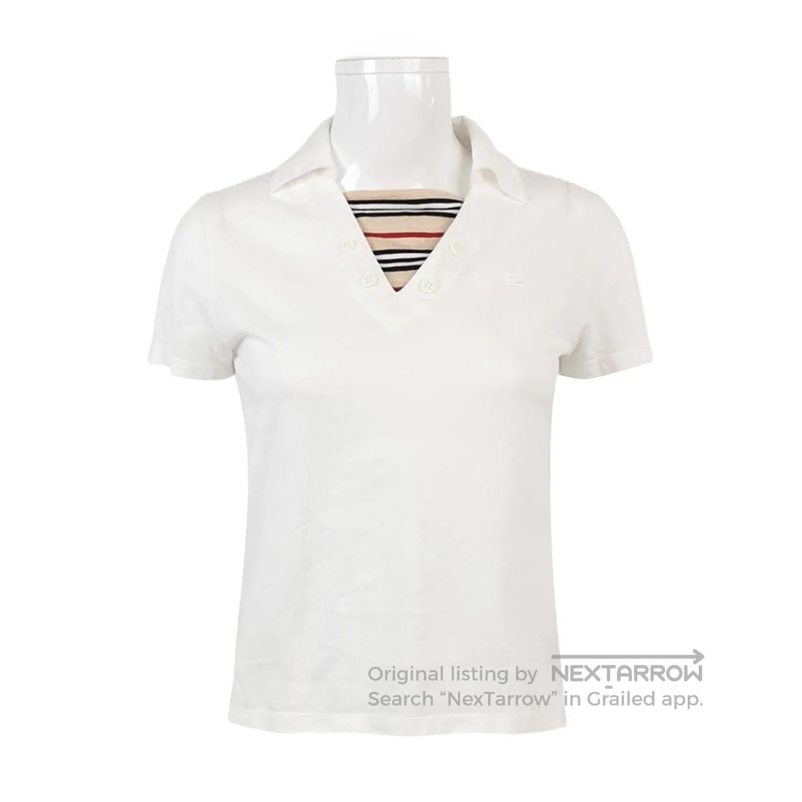 Burberry London Color-Block Striped Polo T-Shirt .