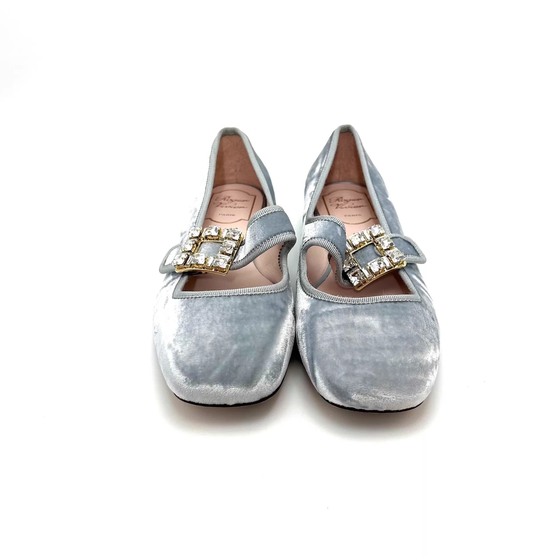 Roger Vivier RV Roger Vivier Velvet Crystal Buckle Mary Jane 37 Size US 6.5 / IT 36.5 - 2 Thumbnail