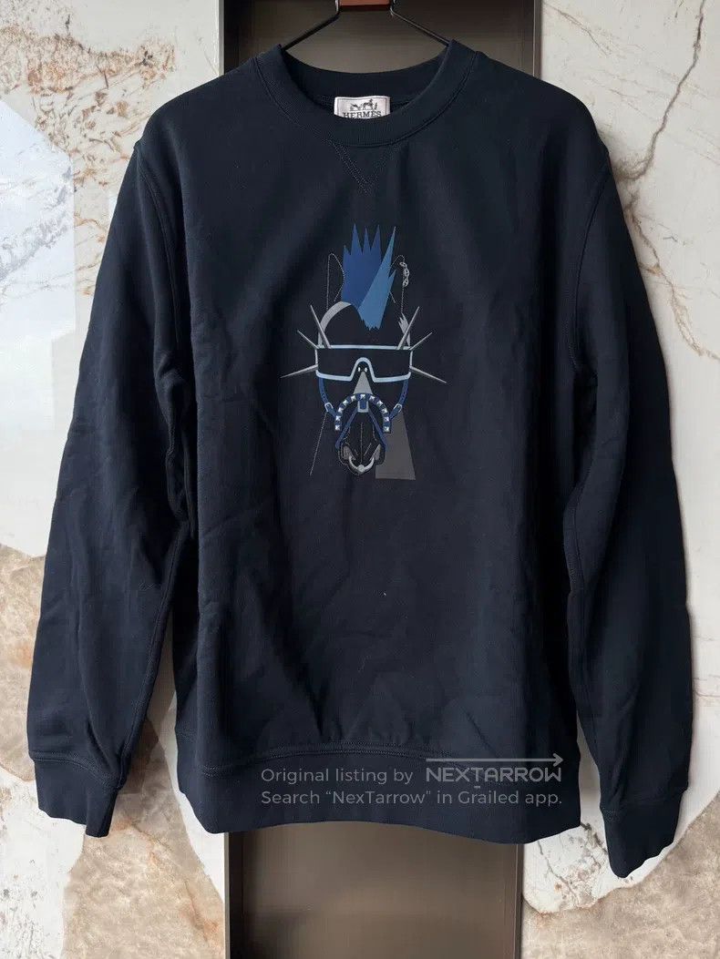 Hermes Men's Fleece-Lined Pullover Long-Sleeve Black Hoodi