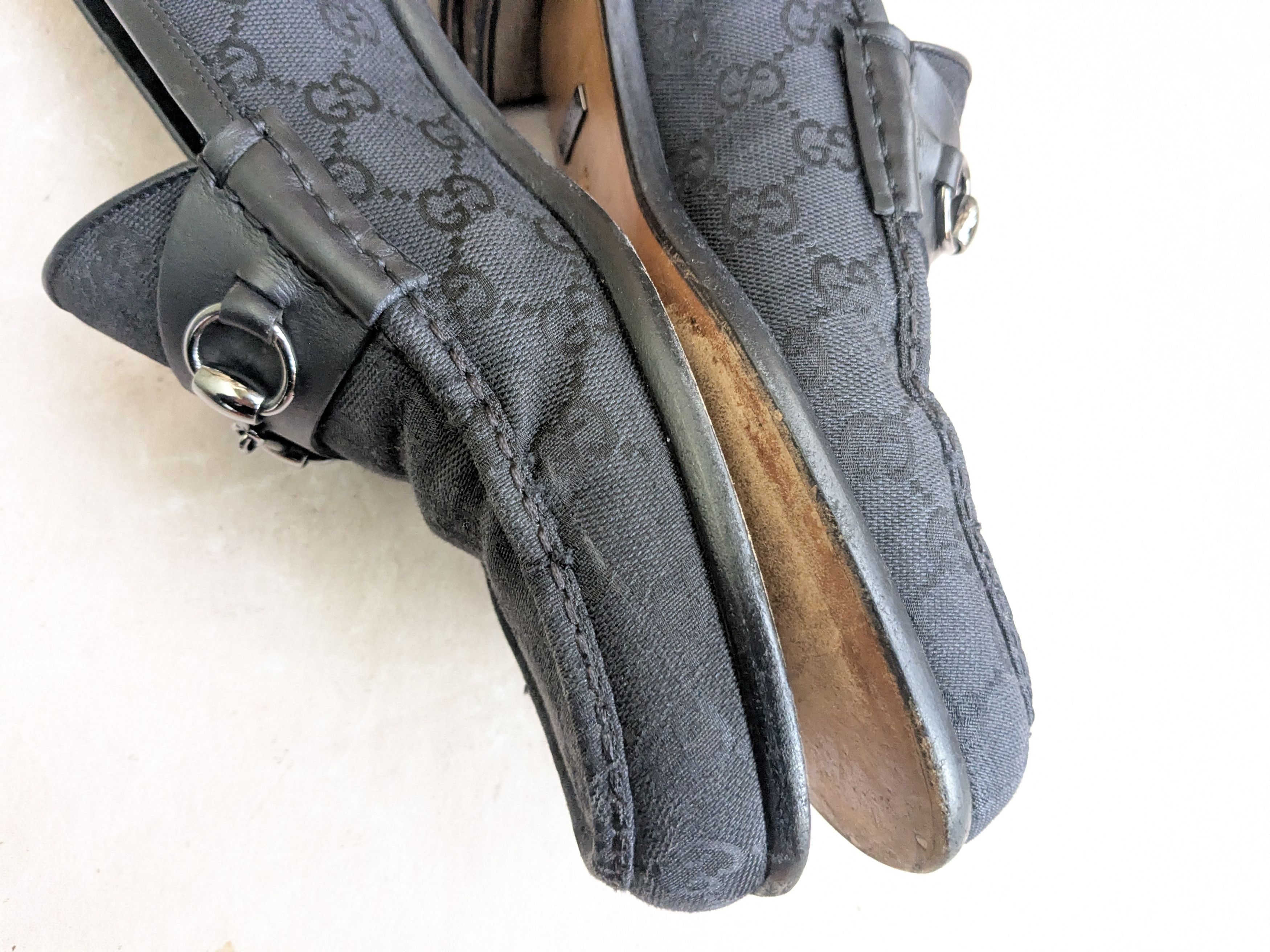 Gucci Gucci Horsebit Loafers Black 10 Monogram GG Logo Canvas Size US 10 / EU 43 - 10 Thumbnail