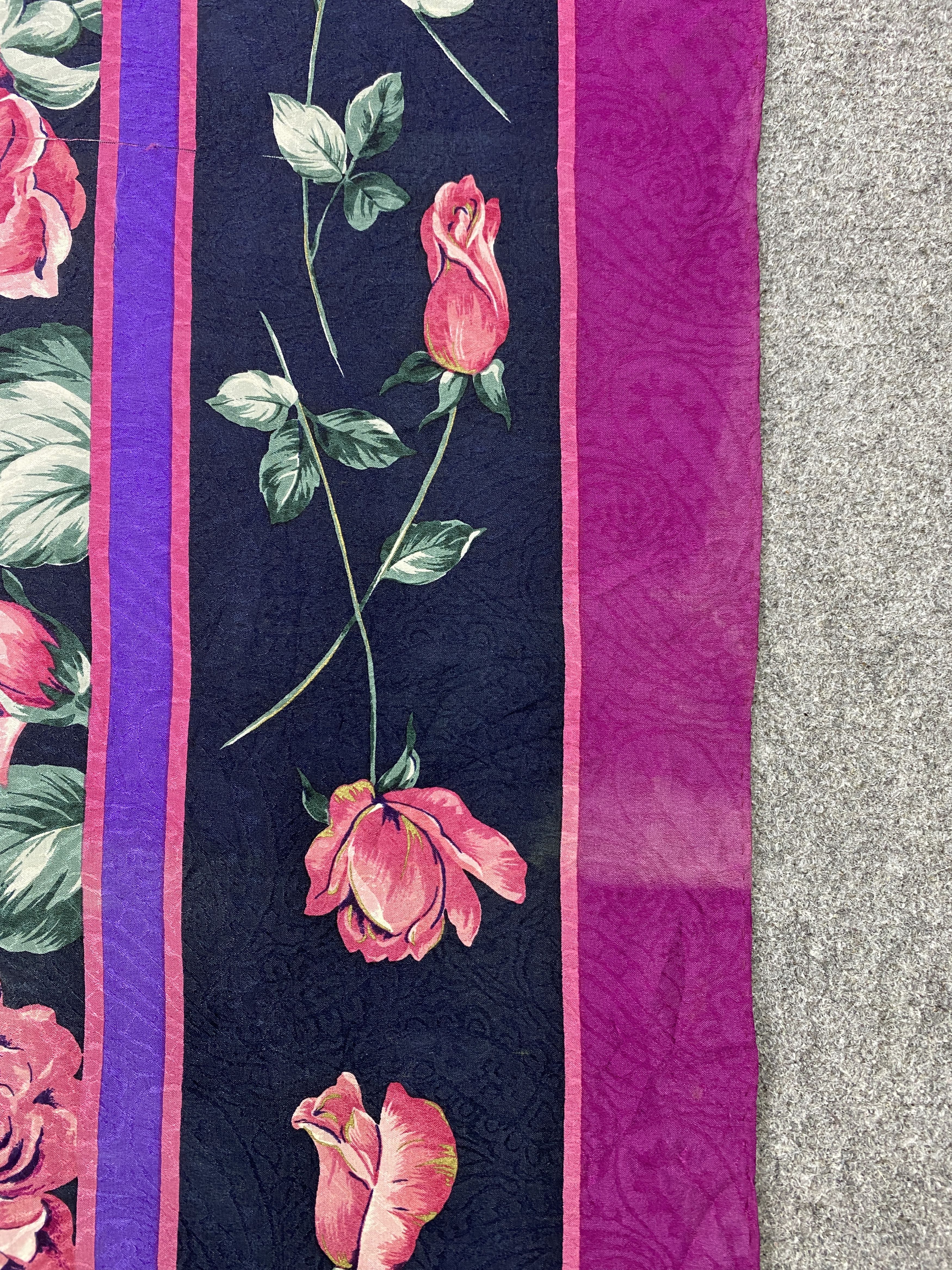 Lui di Lancetti Vintage 80s Lancetti Floral Silk Scarf SN0097 Size ONE SIZE - 7 Thumbnail