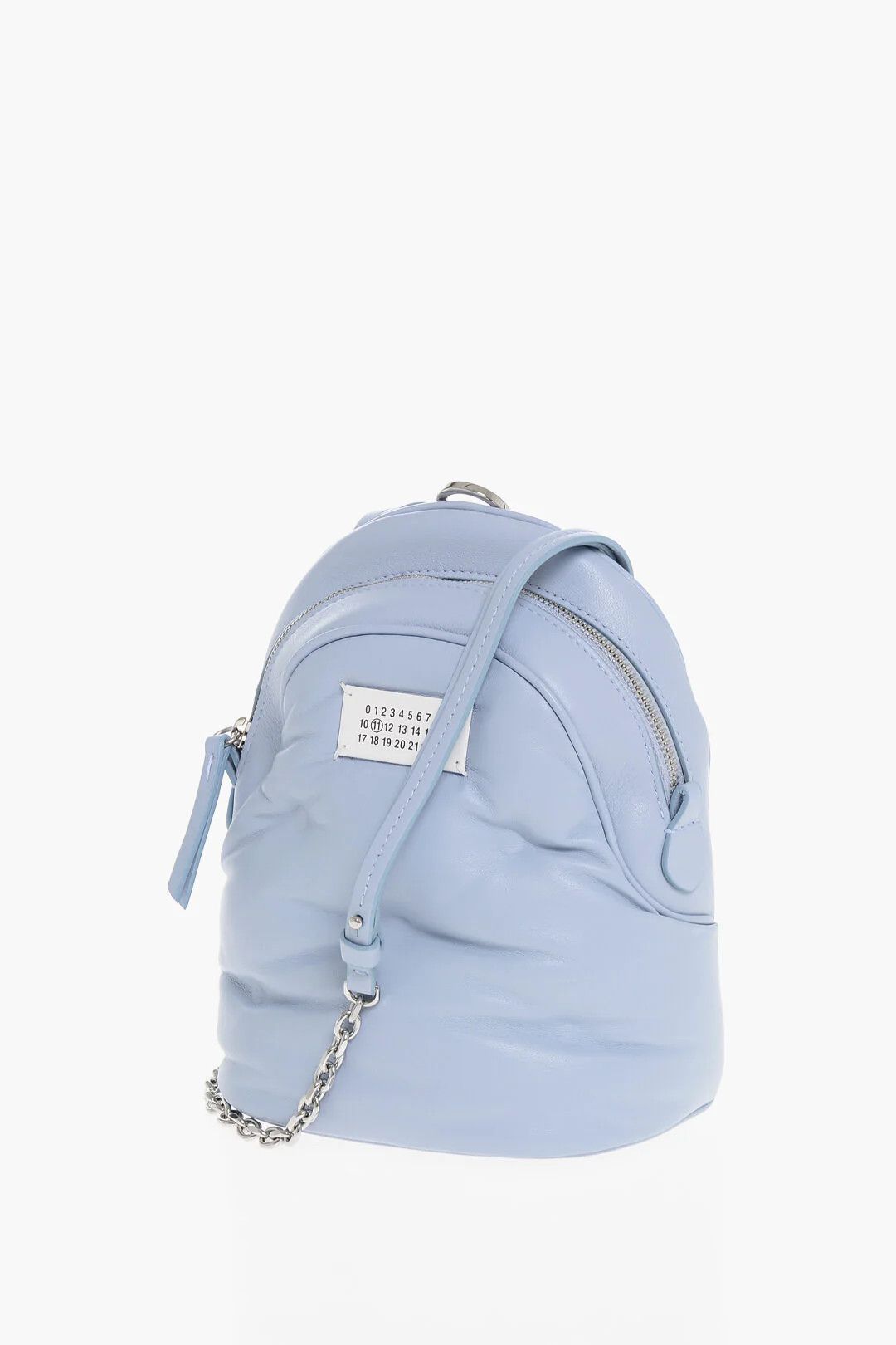 Maison Margiela og1mm0326 Size: OS / Quilted Leather Backpack in Light Blue Size ONE SIZE - 3 Thumbnail