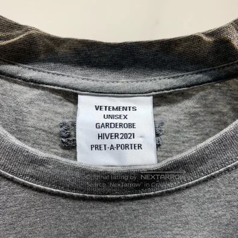 Vetements Vetements Logo Embroidered Print Grey Short Sleeve T-Shirt Size US M / EU 48-50 / 2 - 7 Thumbnail