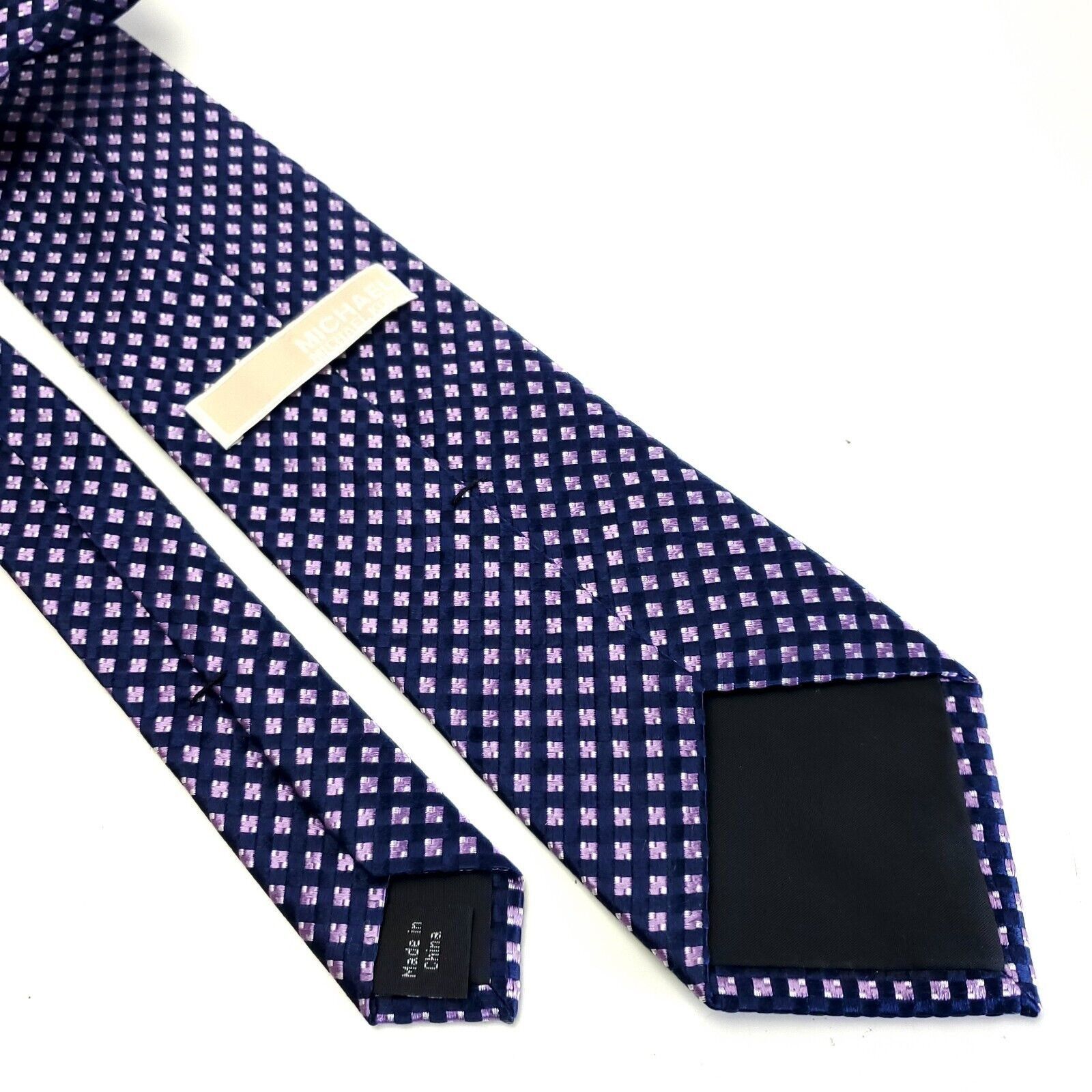 Michael Kors Michael Kors Blue Pink Woven Geometric Silk Tie Size ONE SIZE - 5 Thumbnail