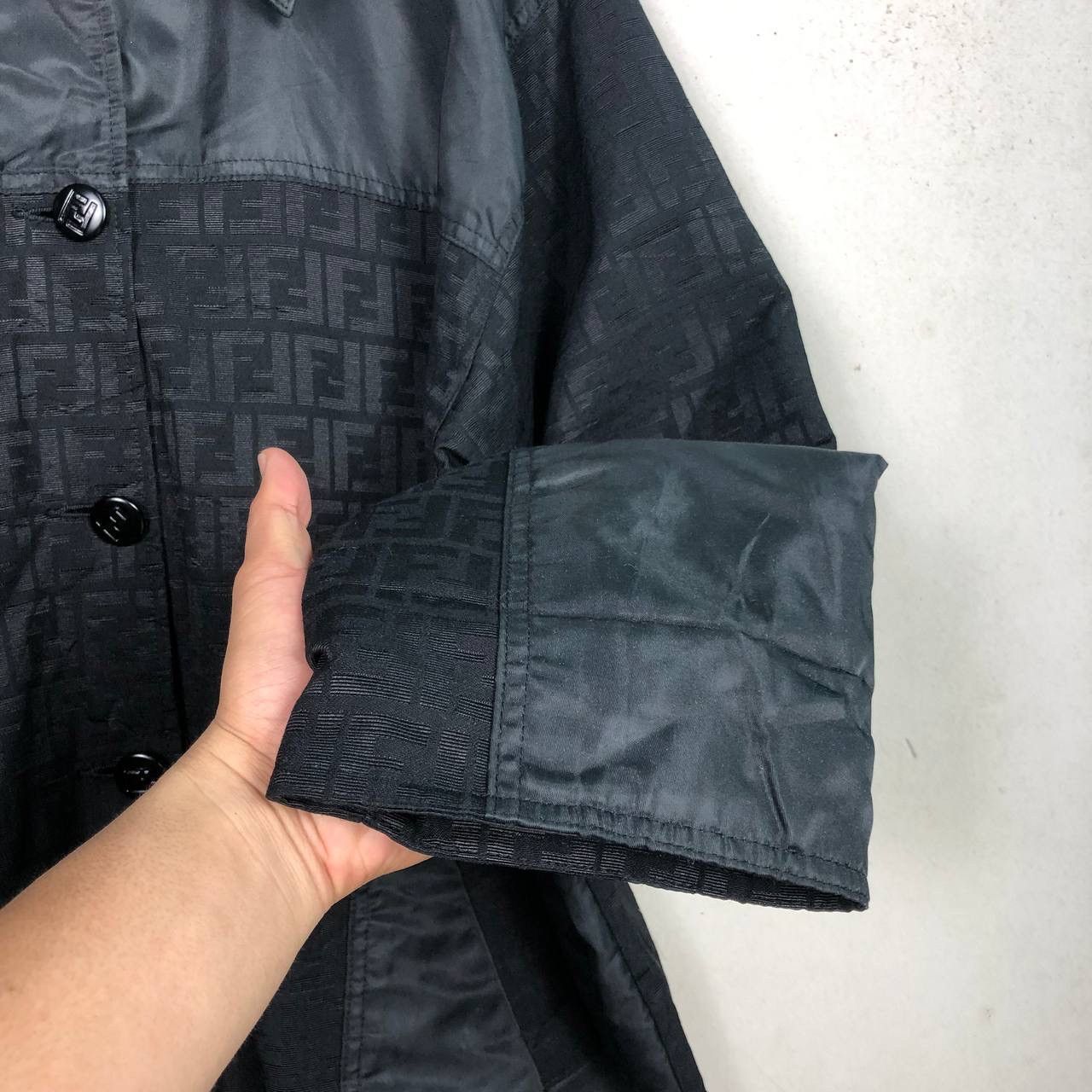 Vintage Fendi Roma Amor Zucca Monogram Jacket Black