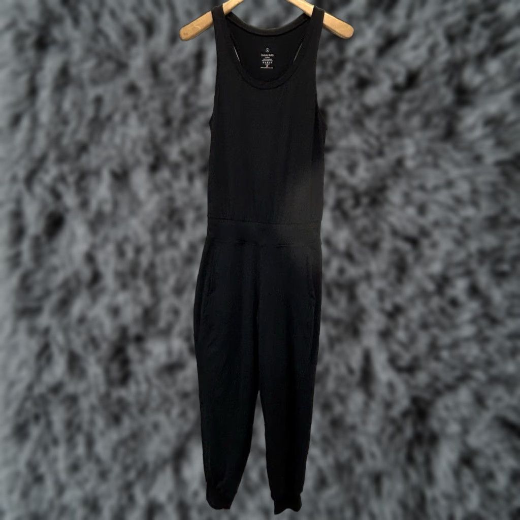 Sweaty Betty VINTAGE Sweaty Betty Women Black Gaia Yoga Sleeveless Jumpsuit Small Pockets Romper S Size 28" / US 6 / IT 42 - 1 Thumbnail
