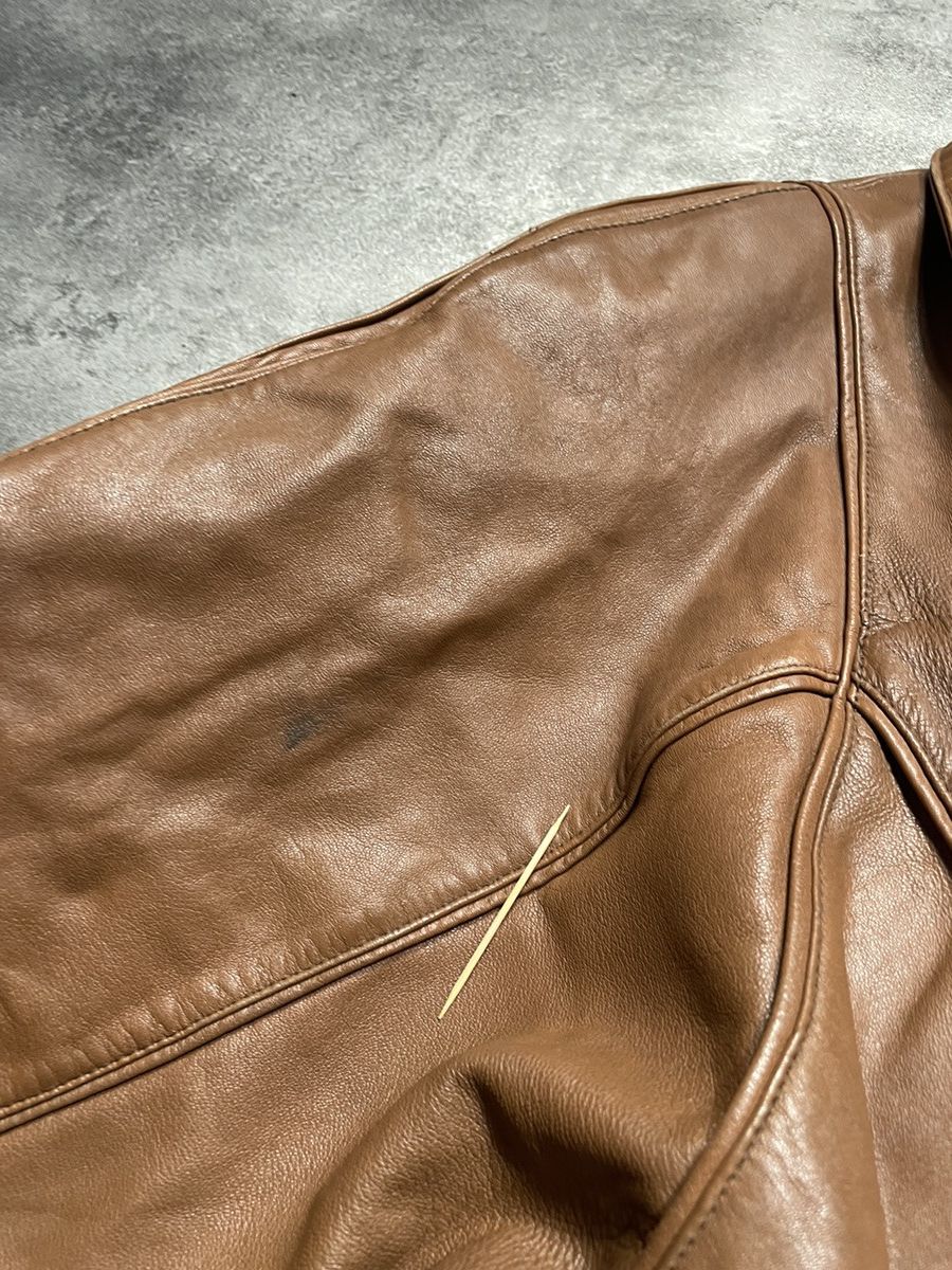 Vintage 🔥Offers🔥Vintage Y2K Real Genuine Leather Jacket Thick Rare Size XXL / US 16-18 / IT 52-54 - 12 Thumbnail