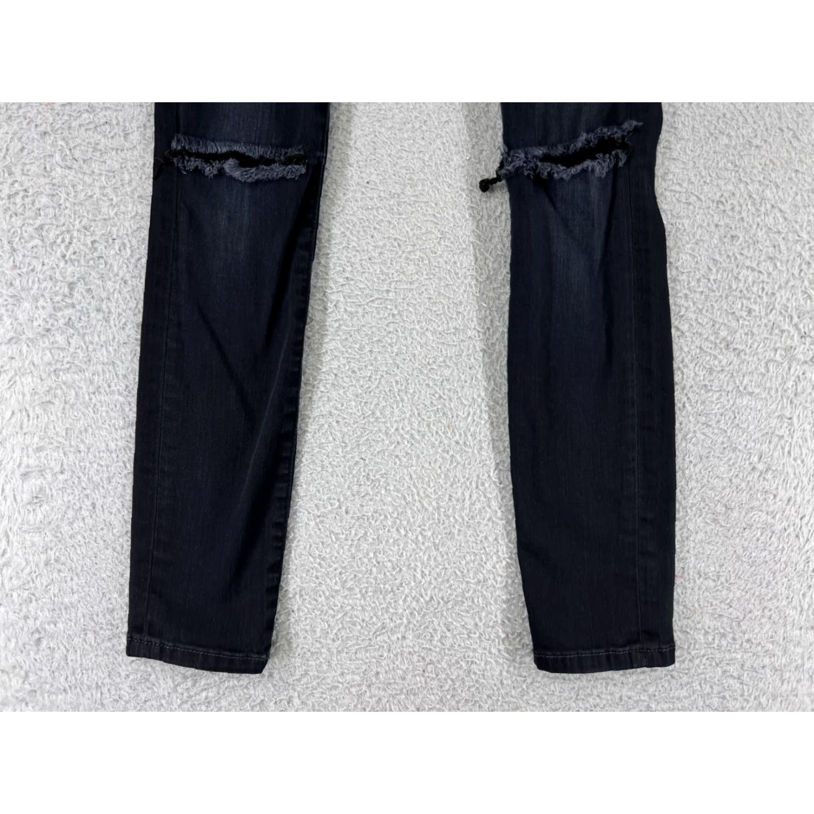 Denime Joes Jeans Womens 25 Black Denim Skinny Ankle Dark Wash 5-Pocket Cotton Blend Distressed Color: Black Size 25 Womens Jeans Size 42" / US 20 - 5 Thumbnail