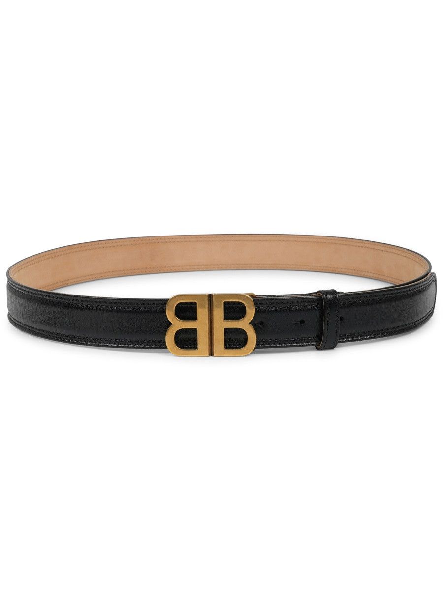 Balenciaga BALENCIAGA BELT WITH LOGO BUCKLE - BLACK (BELT_CM 75) Size ONE SIZE - 1 Thumbnail