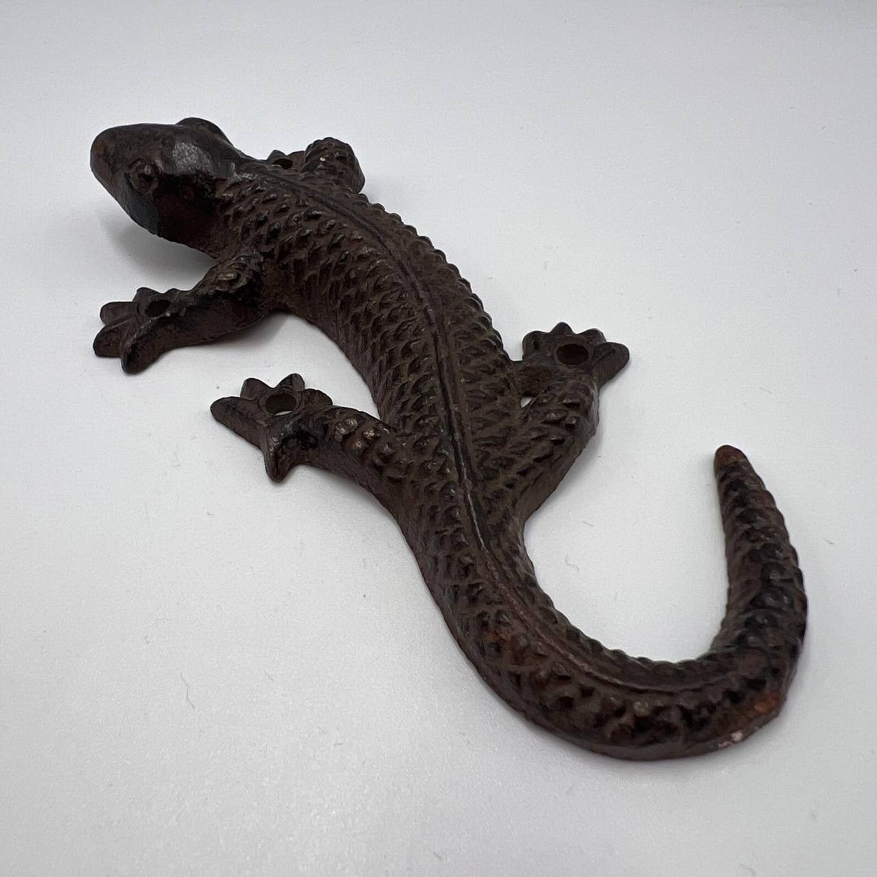 Vintage Vintage Cast Iron Collectible Overlay Figure Statue Lizard Size ONE SIZE - 4 Thumbnail