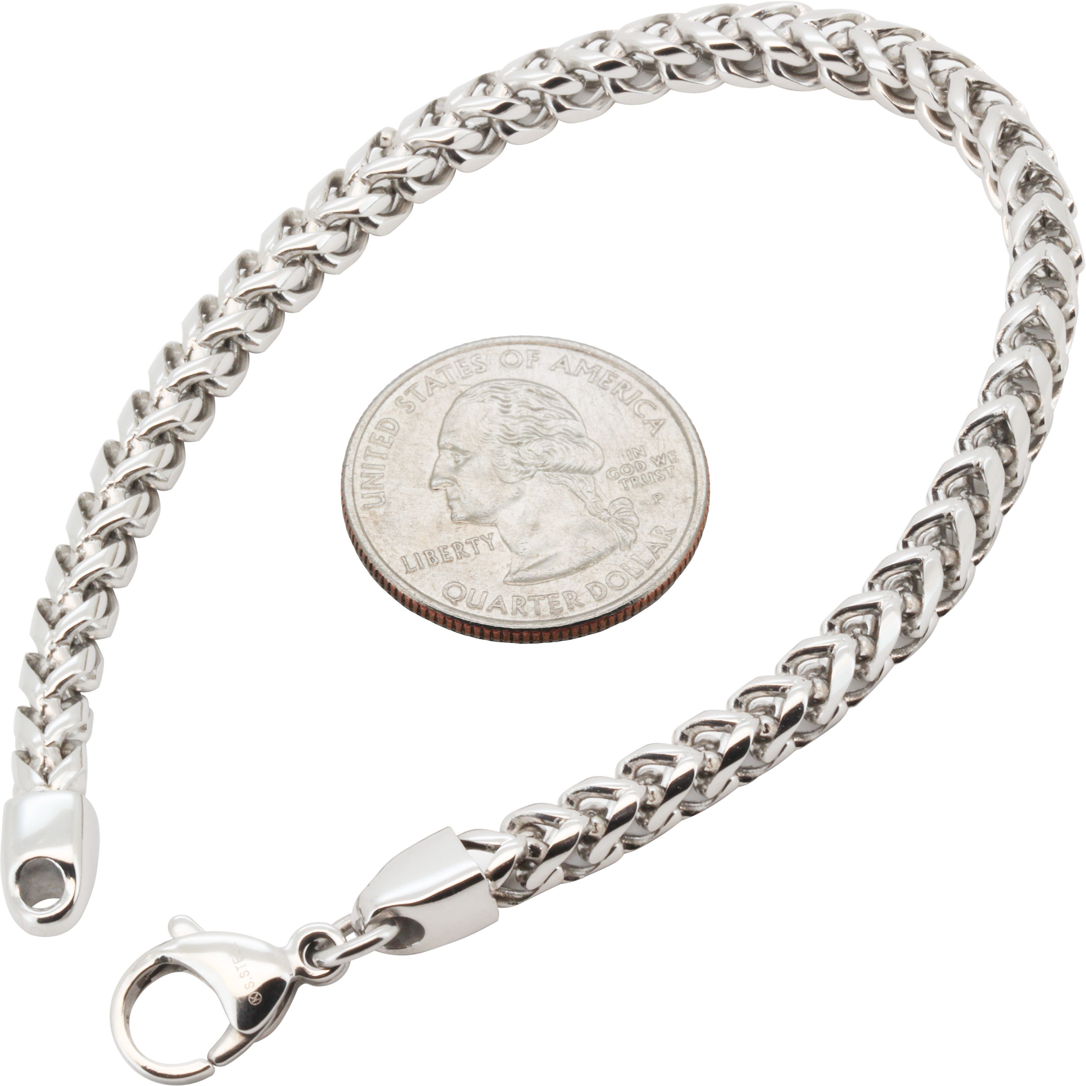 Other 316L Stainless Steel 5mm Smooth Franco Bracelet 8.5” Size ONE SIZE - 1 Thumbnail