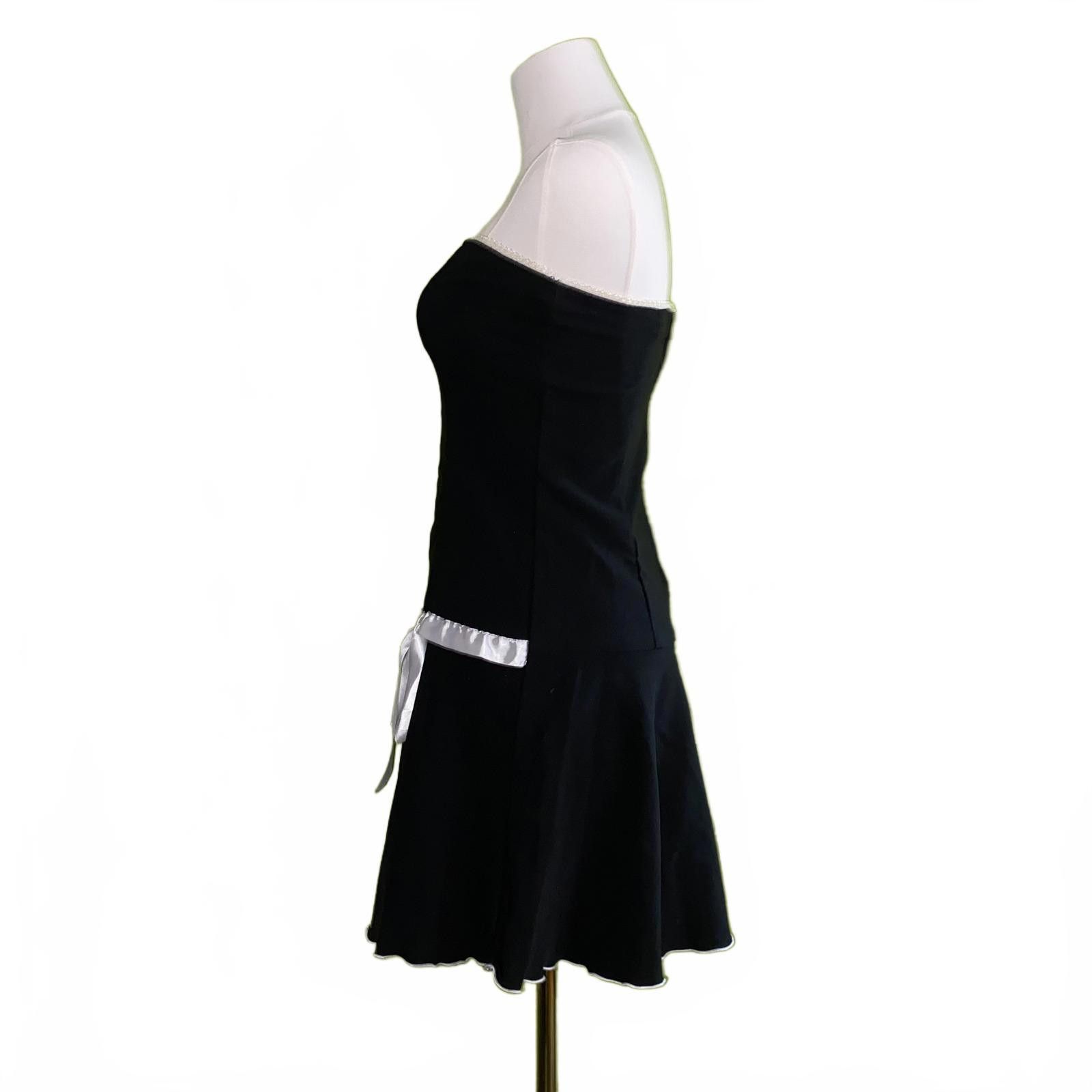 Designer Vintage Y2K Strapless Mini Dress Size S Coquette Black Party Size S / US 4 / IT 40 - 3 Thumbnail