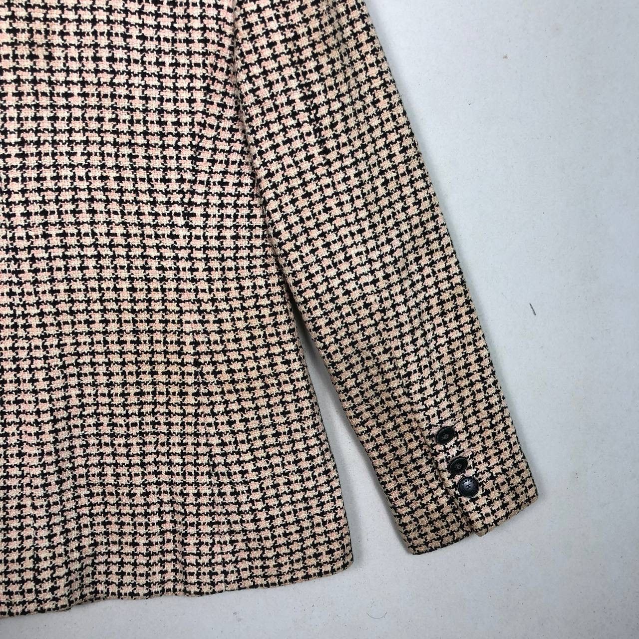 Chanel CHANEL Vintage 90s Pink Black Tweed Blazer FR36 Luxury Size XS / US 0-2 / IT 36-38 - 6 Thumbnail
