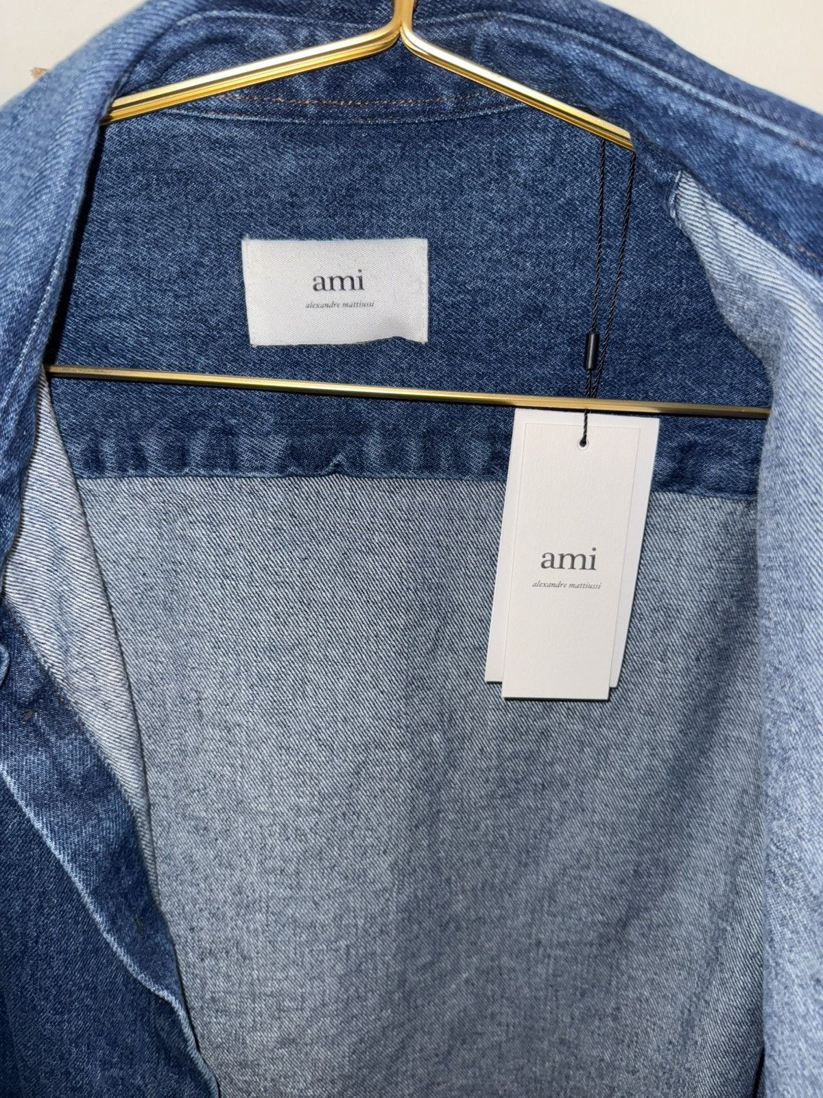 AMI Ami Paris Blue Embossed Denim Shirt Size US M / EU 48-50 / 2 - 4 Thumbnail