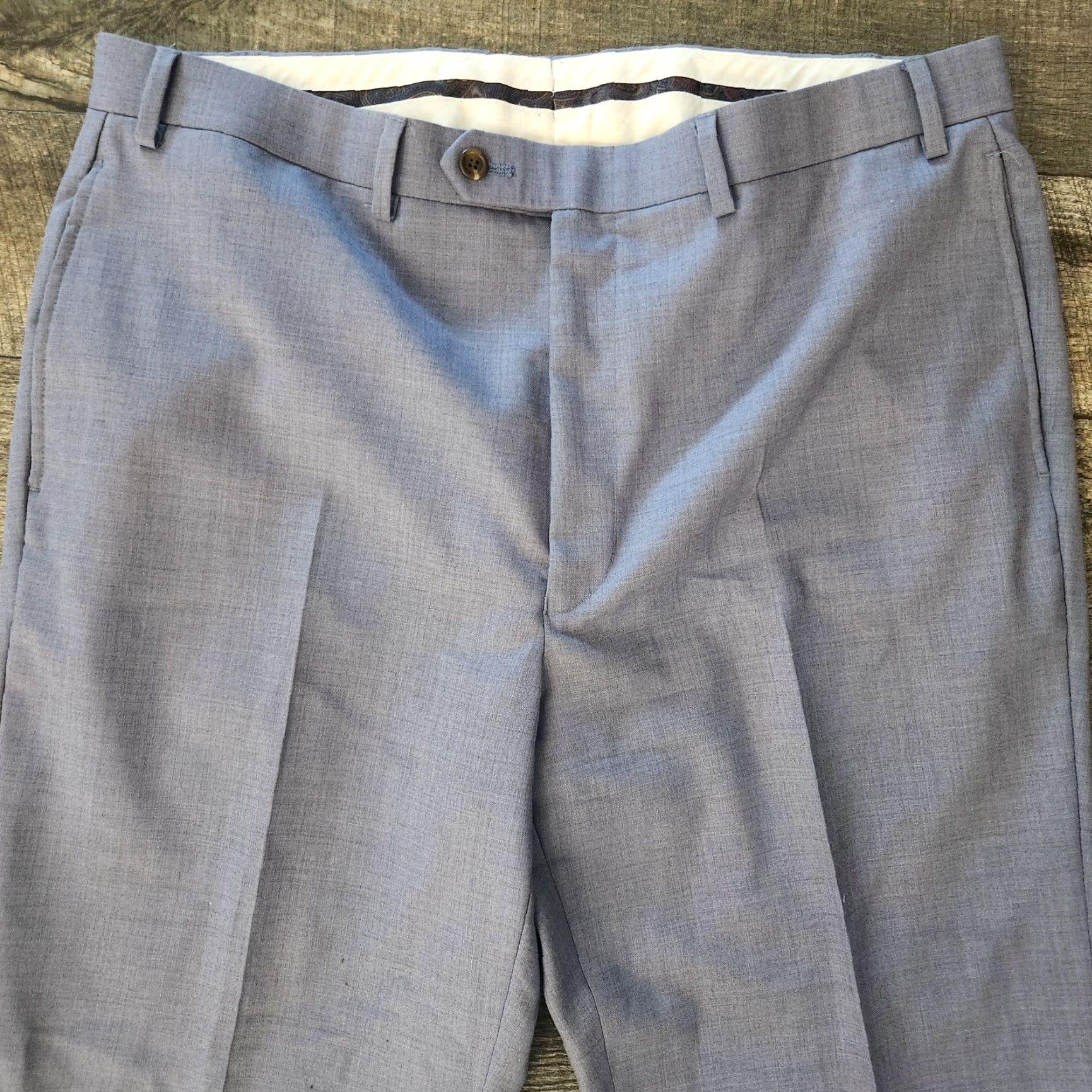 Ralph Lauren Lauren Ralph Lauren Mens Dress Pants Blue 100% Wool 38x34 Total Comfort Pants Mens Wool Blue 38 34 Regular Balities? Size US 38 / EU 54 - 3 Thumbnail