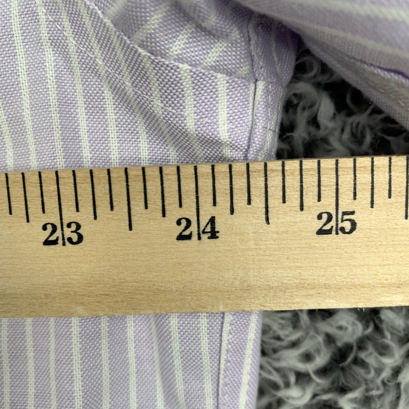 Stafford Stafford Shirt Mens 17 Wrinkle Free Purple White Stripe Button-Up Oxford Workwear Shirt Size US XL / EU 56 / 4 - 6 Thumbnail