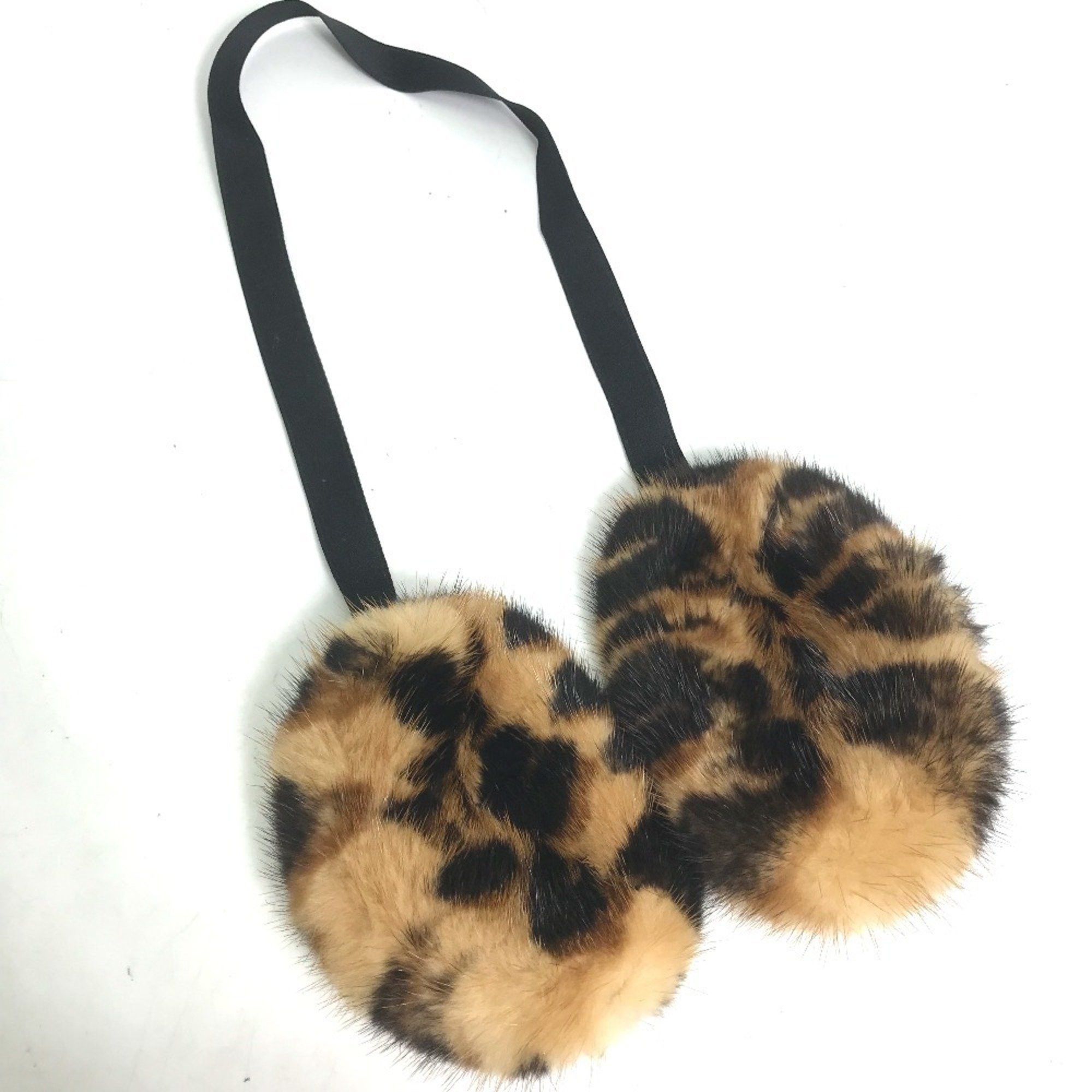 Louis Vuitton Louis Vuitton fur leopard print earmuffs ladies brown Size ONE SIZE - 1 Thumbnail