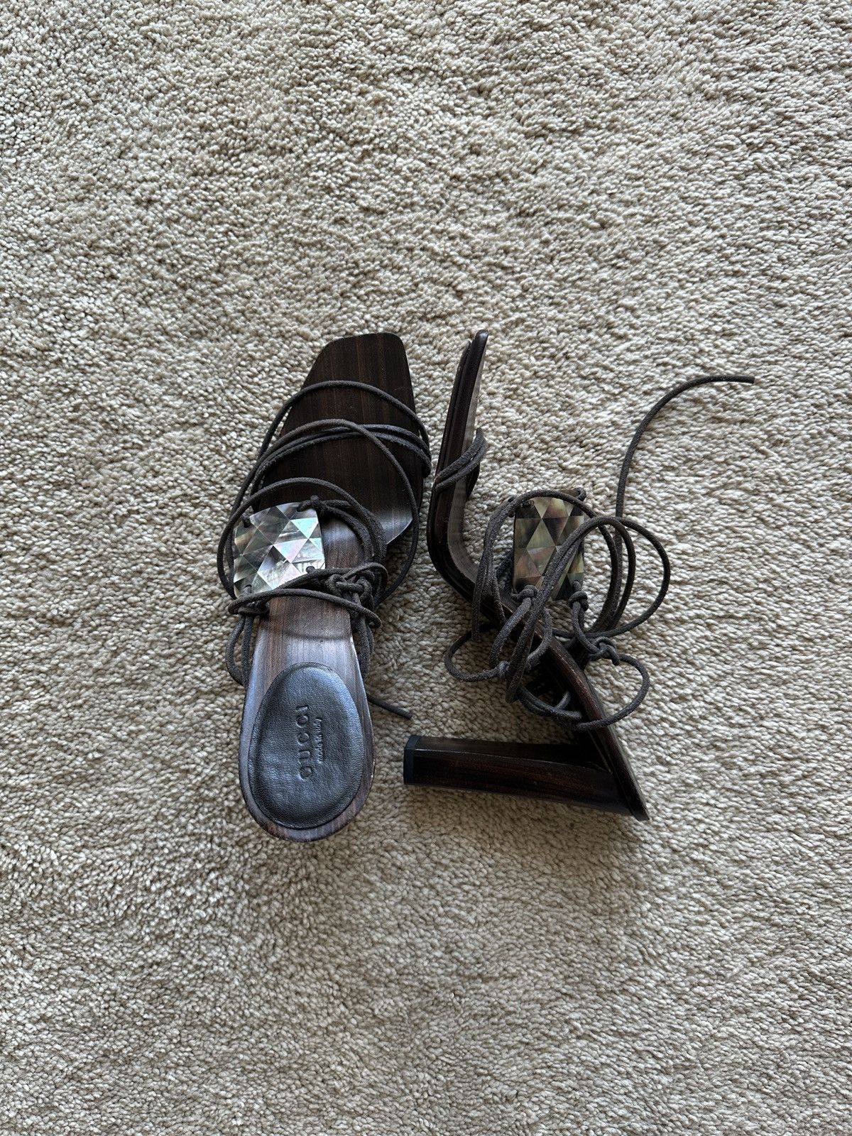 Gucci Gucci 2002 Mother of Pearl Sandals Size US 10 / IT 40 - 2 Thumbnail