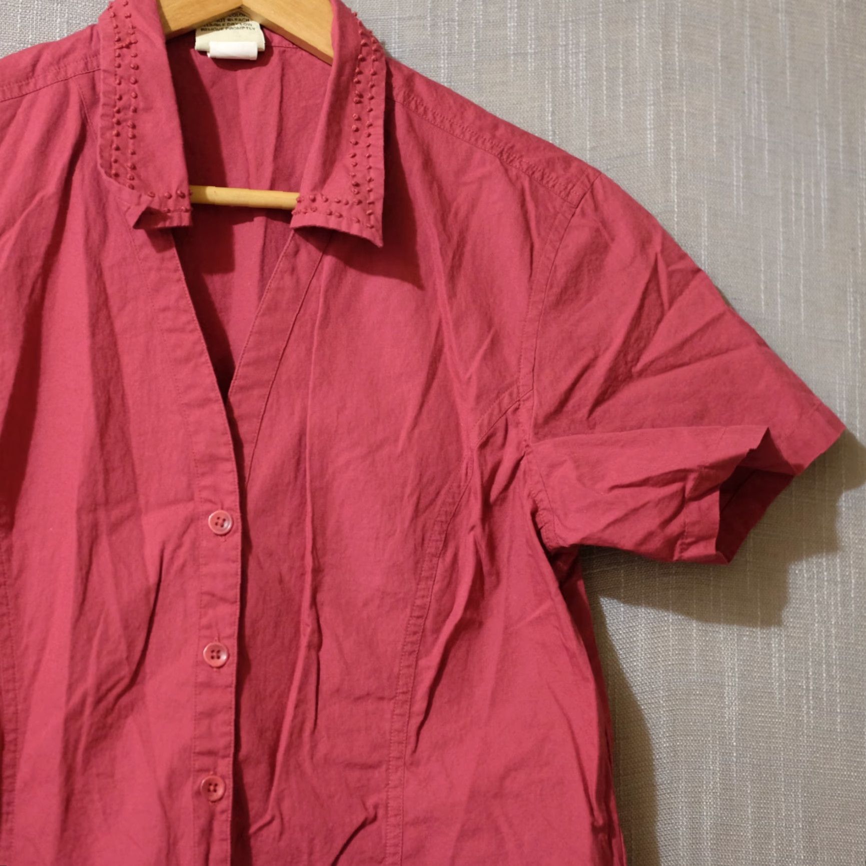 Vintage Cabela's Button-Up Shirt Collared 100% Cotton Dark Red Womens M Shirt Casual Size M / US 6-8 / IT 42-44 - 3 Thumbnail