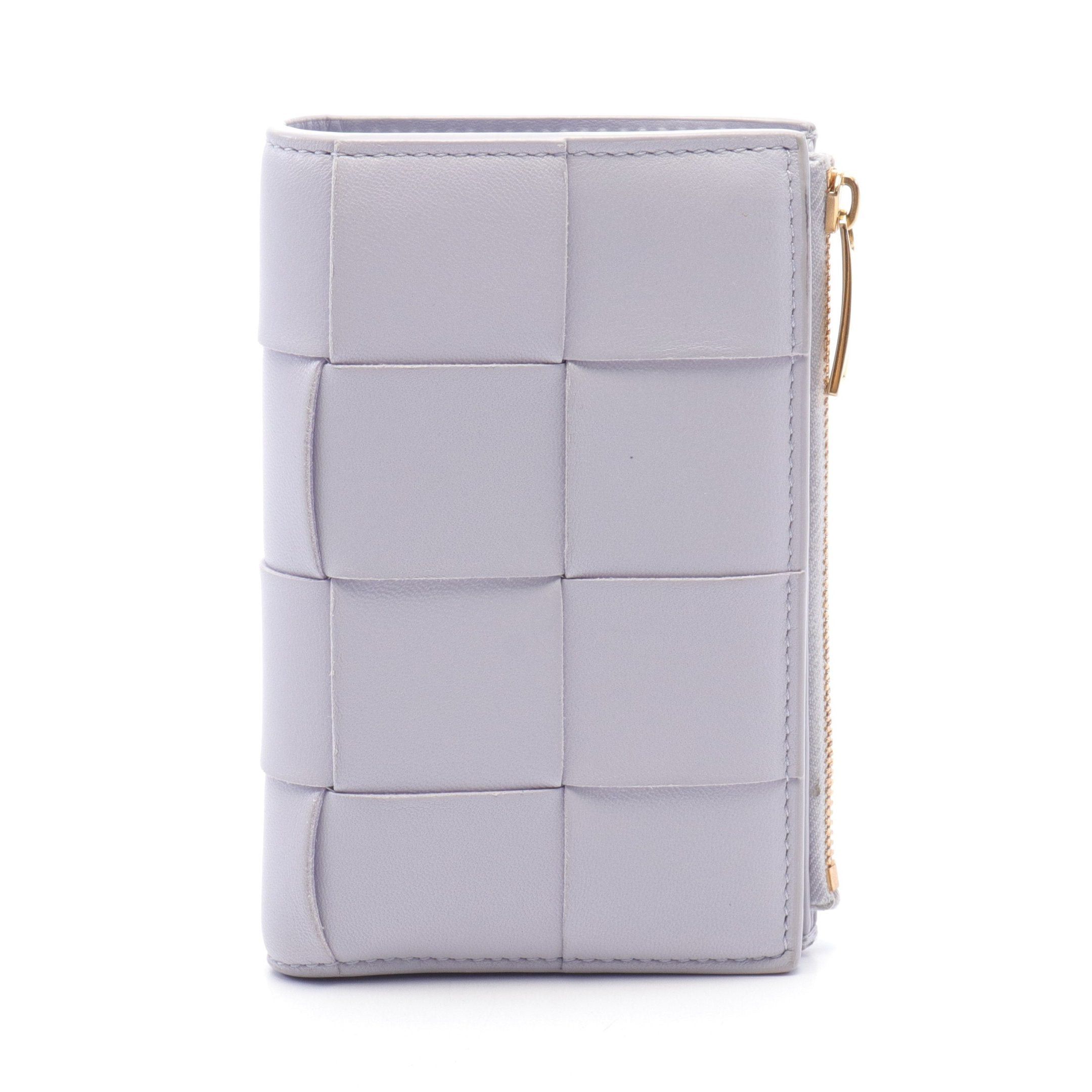 Bottega Veneta Bottega Veneta Medium Cassette Maxi Intrecciato Bi-Fold Wallet Leather Light Purple Size ONE SIZE - 1 Thumbnail