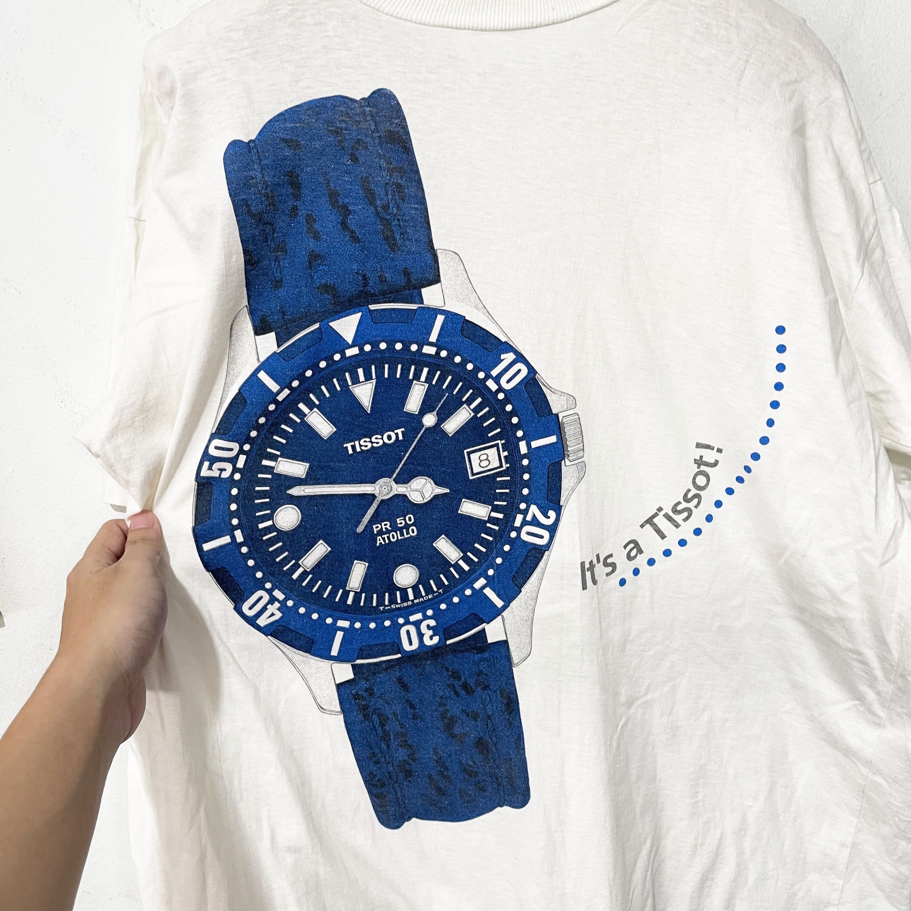 Tissot Vintage 90s Tissot Watch T-Shirt Size US L / EU 52-54 / 3 - 2 Thumbnail