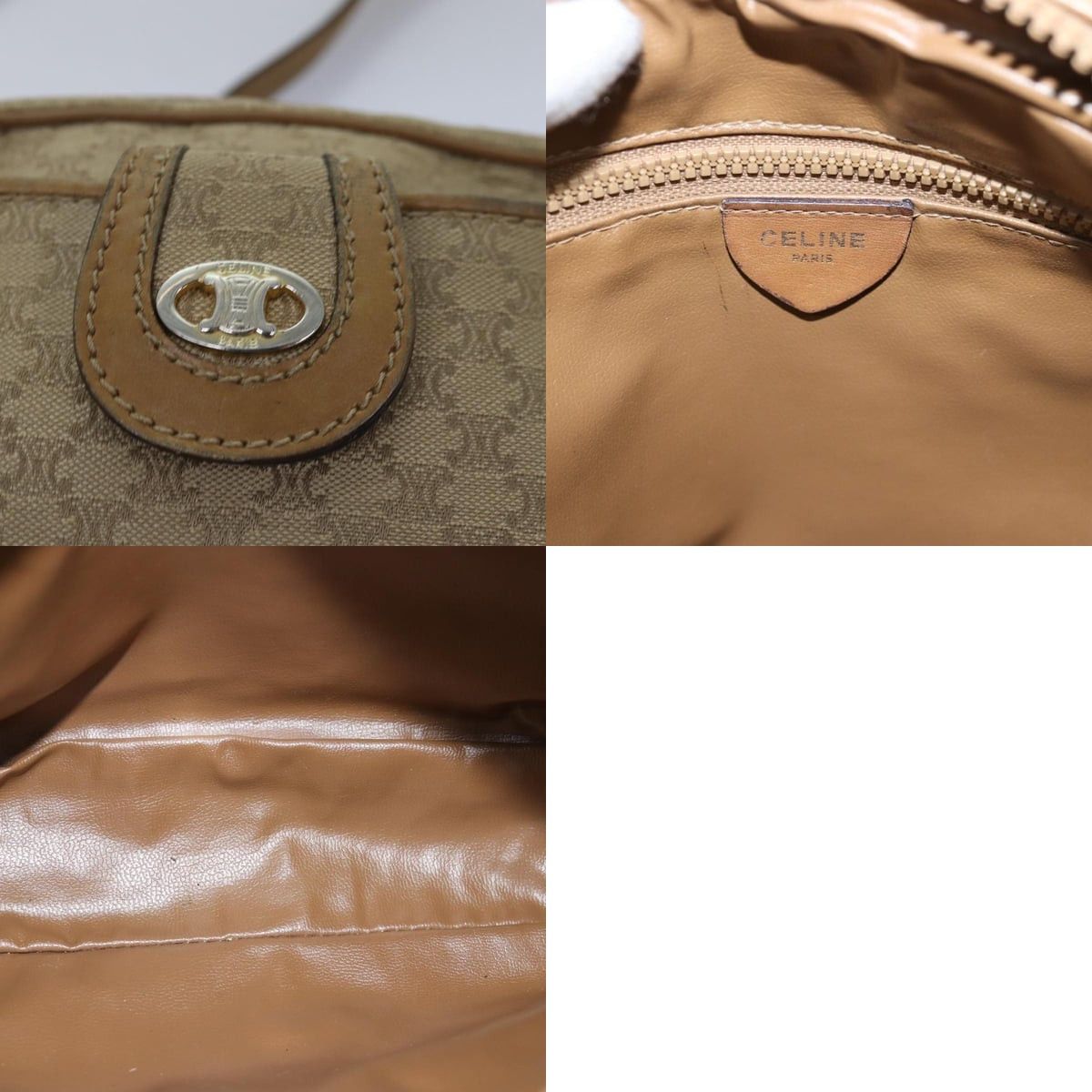 Celine CELINE Macadam Canvas Shoulder Bag Beige Size ONE SIZE - 11 Thumbnail