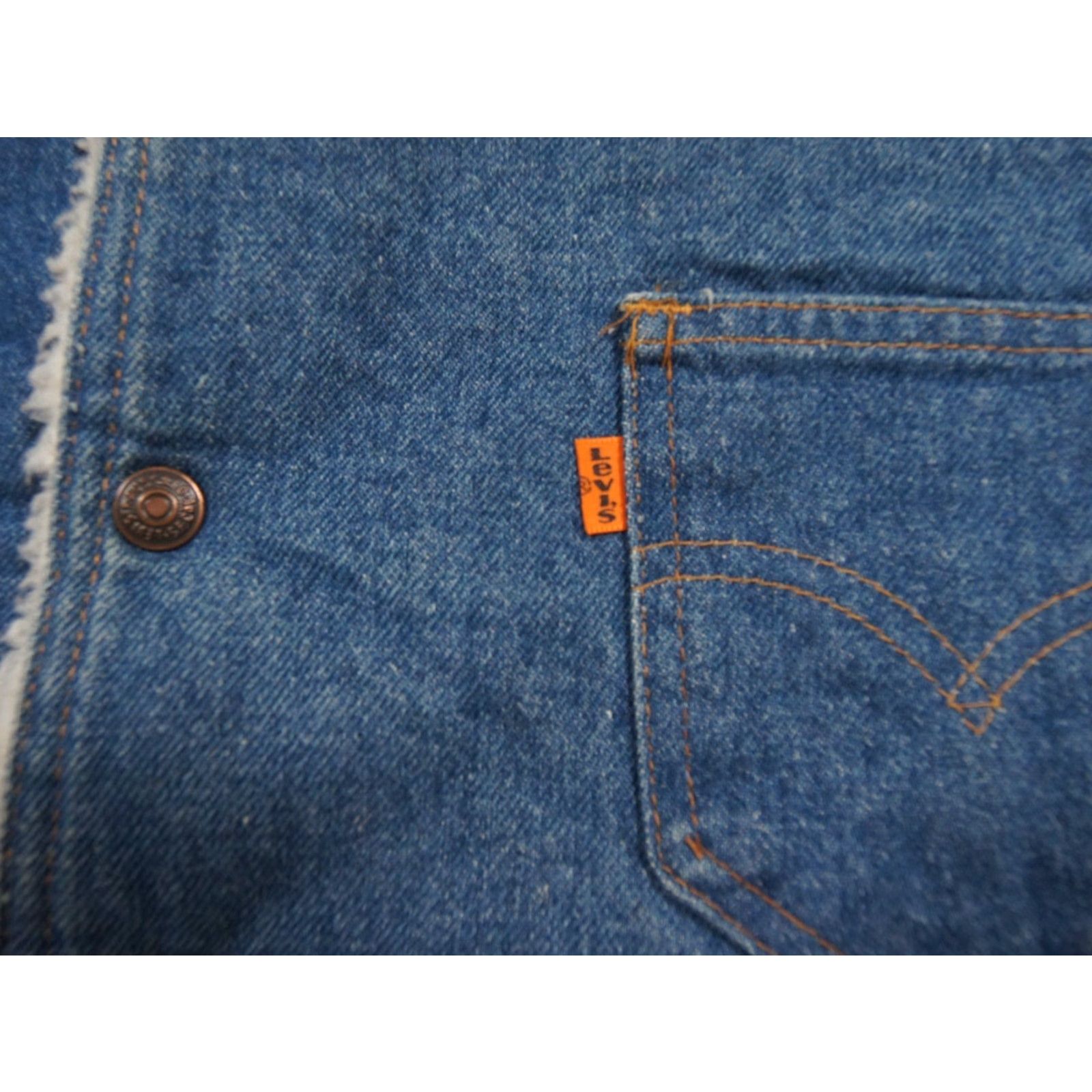 Levi's VINTAGE Levi's Jacket Mens M Blue Vest Western Snap Sherpa Lined Orange Tab Jacket Size US M / EU 48-50 / 2 - 4 Thumbnail