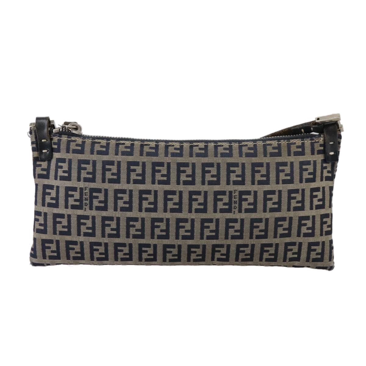 Fendi Zucchino Navy Canvas Shoulder Bag (Pre-Owned) Size ONE SIZE - 1 Thumbnail
