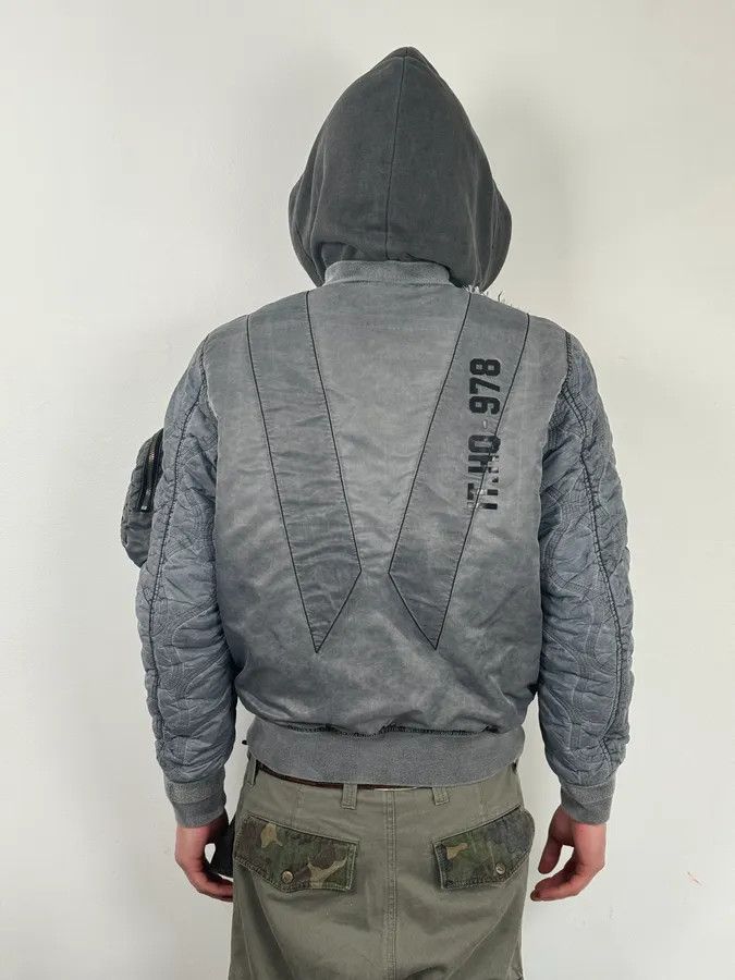 Diesel Diesel Grey Aero Hooded Bomber Jacket Size US S / EU 44-46 / 1 - 3 Thumbnail