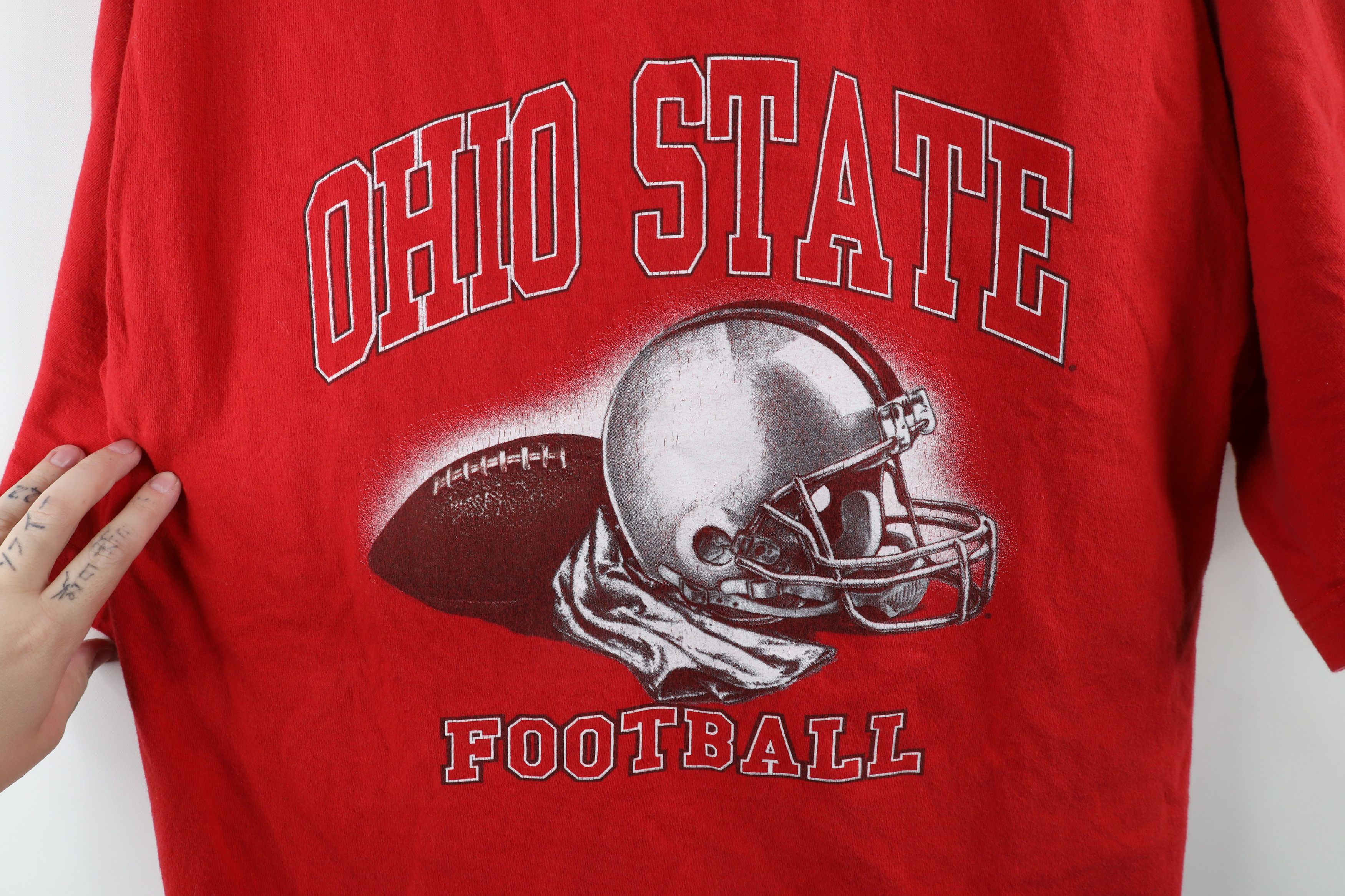 Vintage Vintage 90s Spell Out Ohio State University Football T-Shirt Size US XL / EU 56 / 4 - 4 Thumbnail