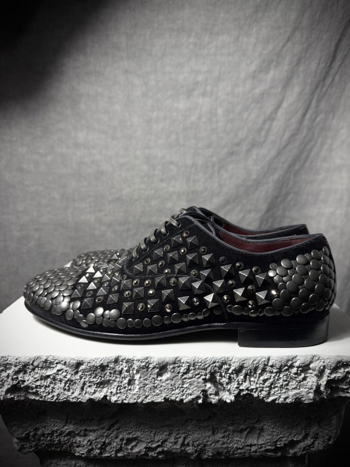 Dolce & Gabbana Dolce & Gabbana AW14 Studded Velvet Derby Size US 8 / EU 41 - 11 Thumbnail