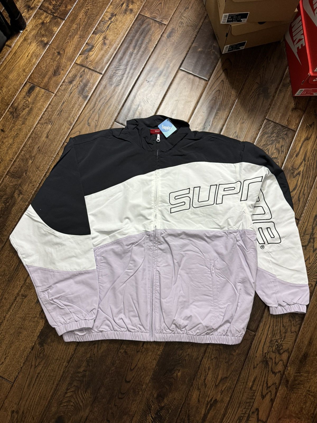 image of Supreme Curve Track Jacket in Purple, Men's (Size XL)