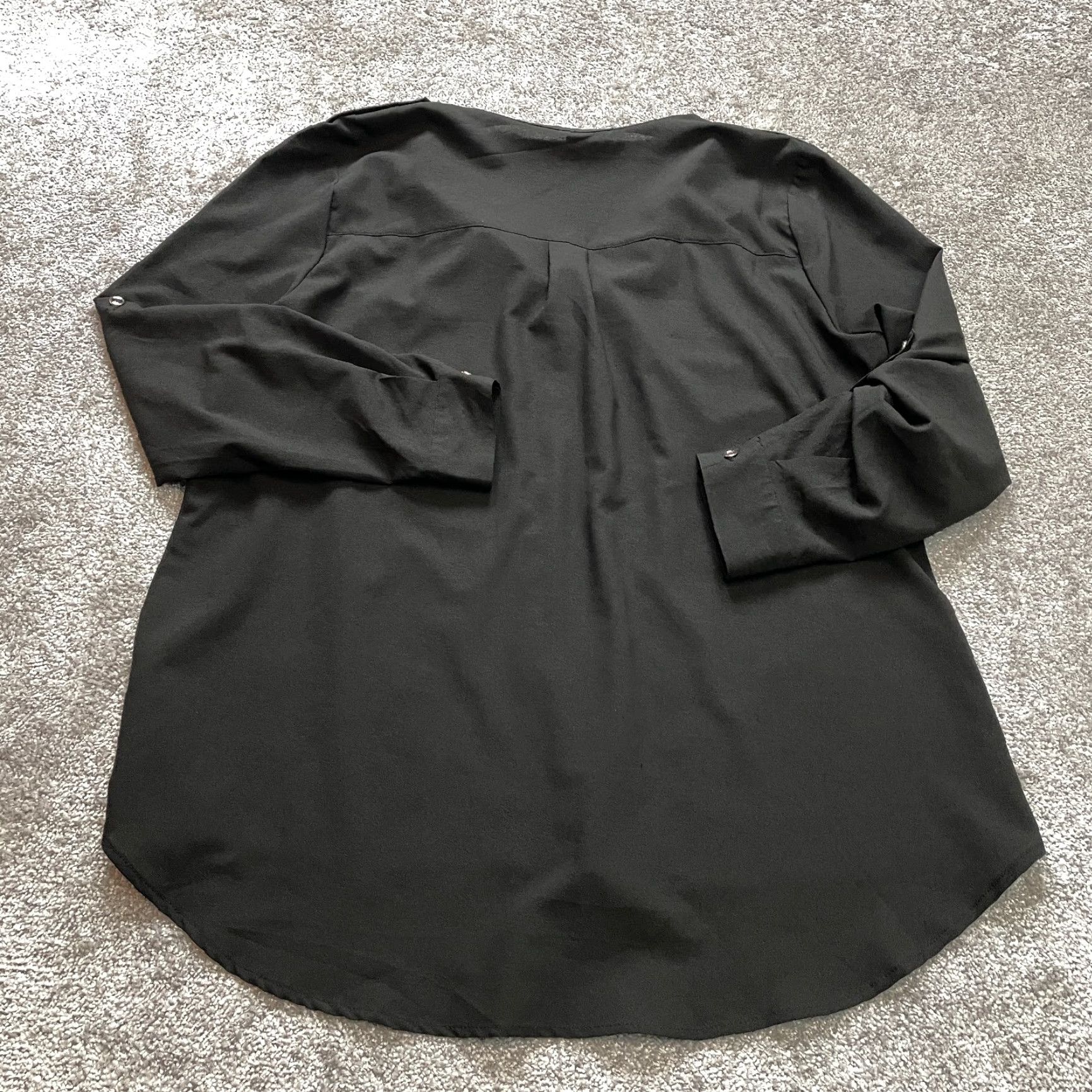 Vintage Finesse Blouse Button Shirt Womens 3XL Black Long Sleeve Polyester Top Ladies Size XXL / US 16-18 / IT 52-54 - 8 Thumbnail