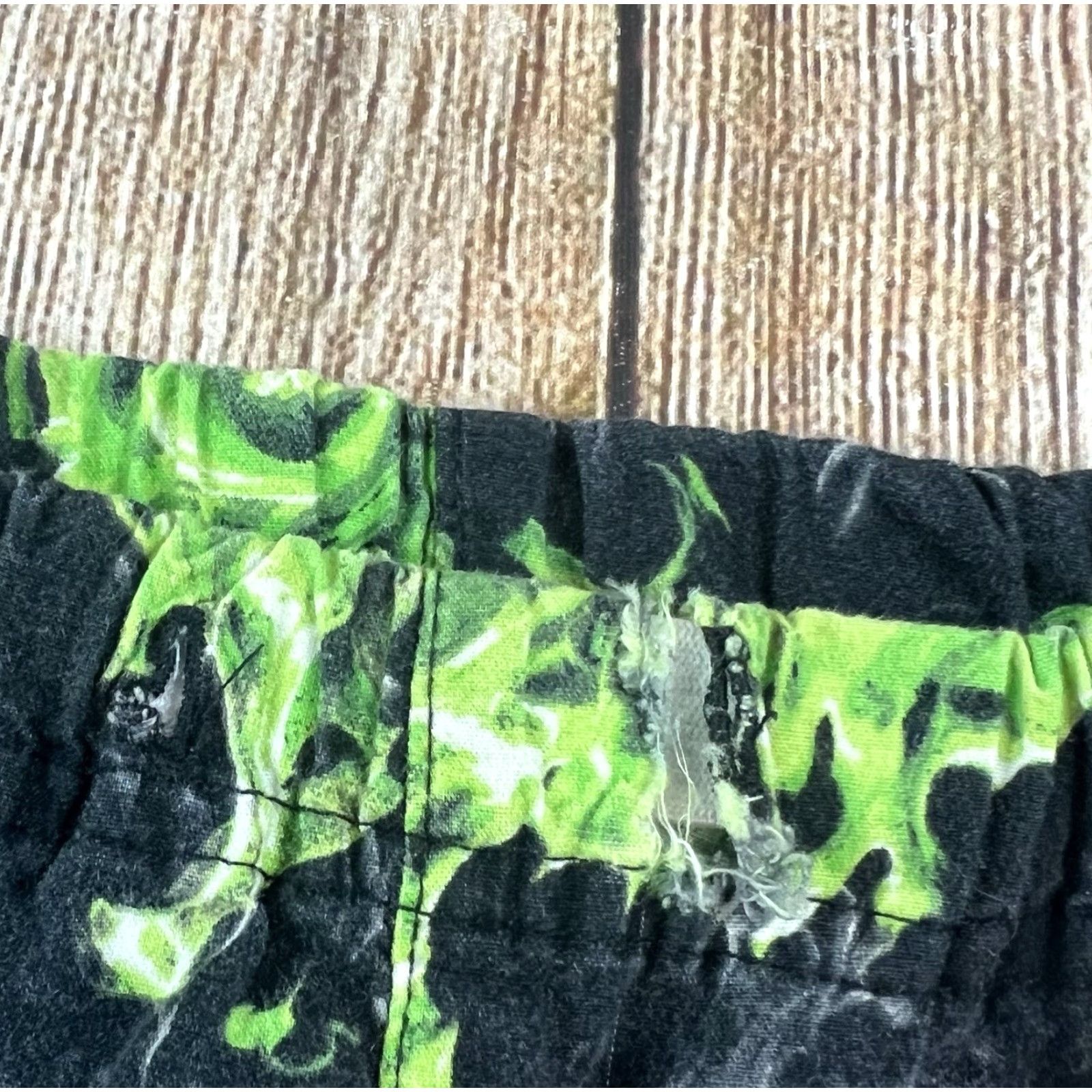 Vintage Halloween Neon Flame Skull Lounge Pants Mens L Black 100% Cotton Knit with Pockets Skull Pattern 36-38 N/A Te][ Not allowed. Size US 33 - 3 Thumbnail