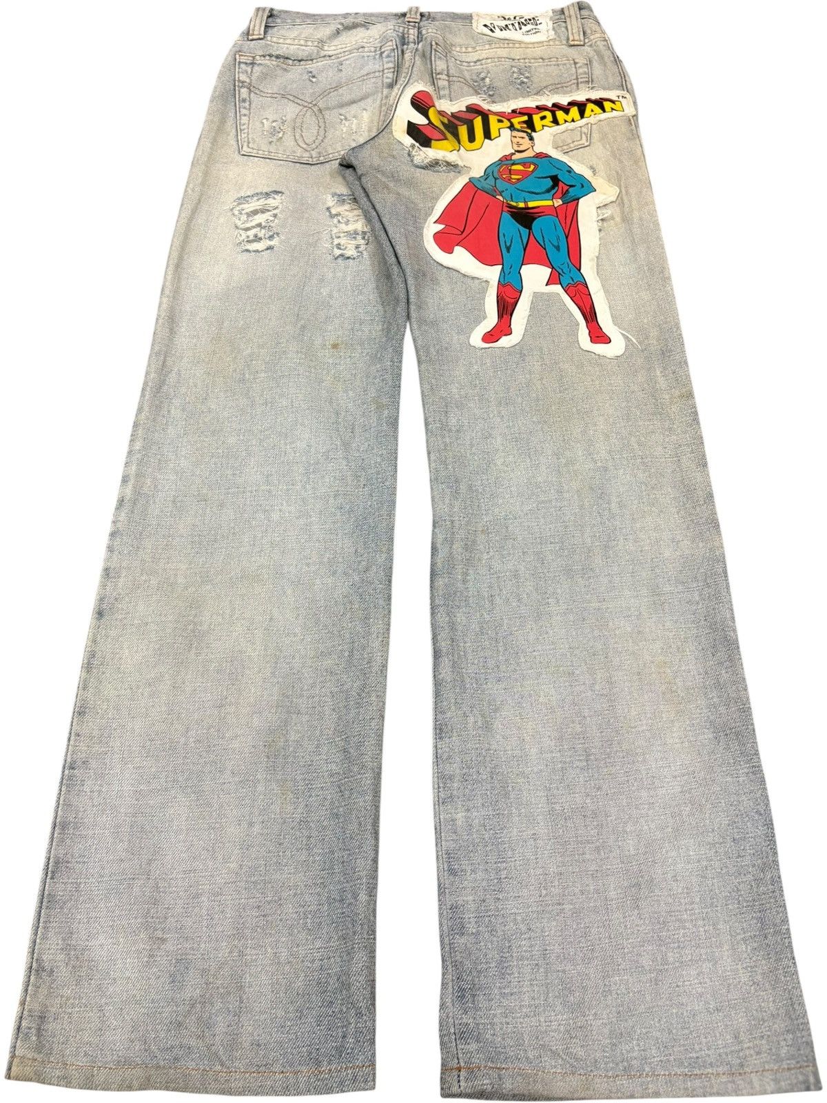 Dolce & Gabbana Vintage Dolce Gabbana DC Distressed Baggy Superman Jeans Size US 30 / EU 46 - 1 Thumbnail