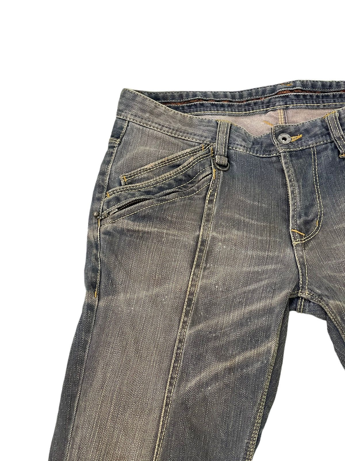 Japanese Brand Flare Jeans Nicole Club Distress Honeycomb Stretch Slim 7🟦7 Size US 33 - 8 Thumbnail