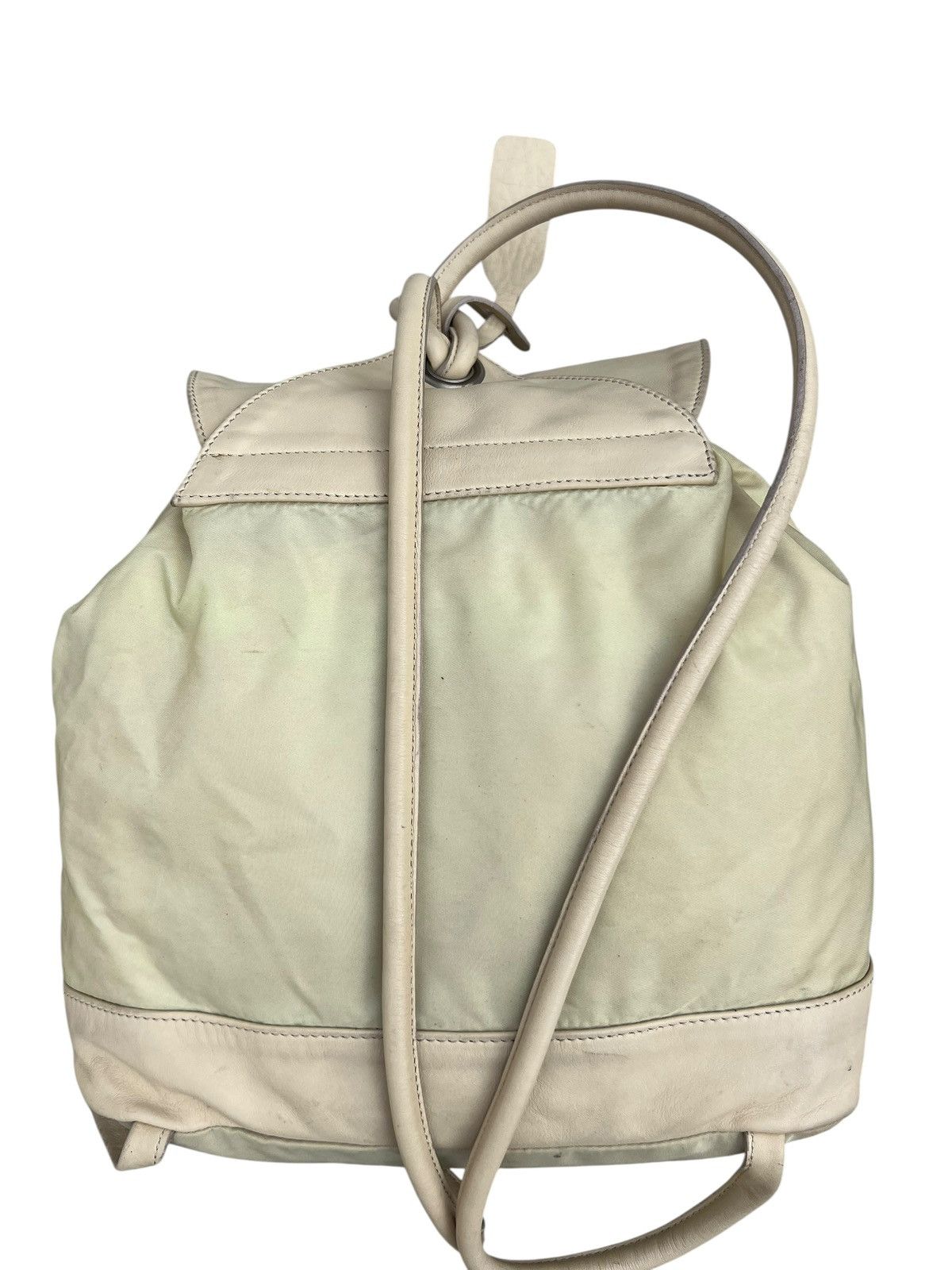 Leather Vintage MaxMara Scratches Patina Leather Nylon Backpack Size ONE SIZE - 11 Thumbnail