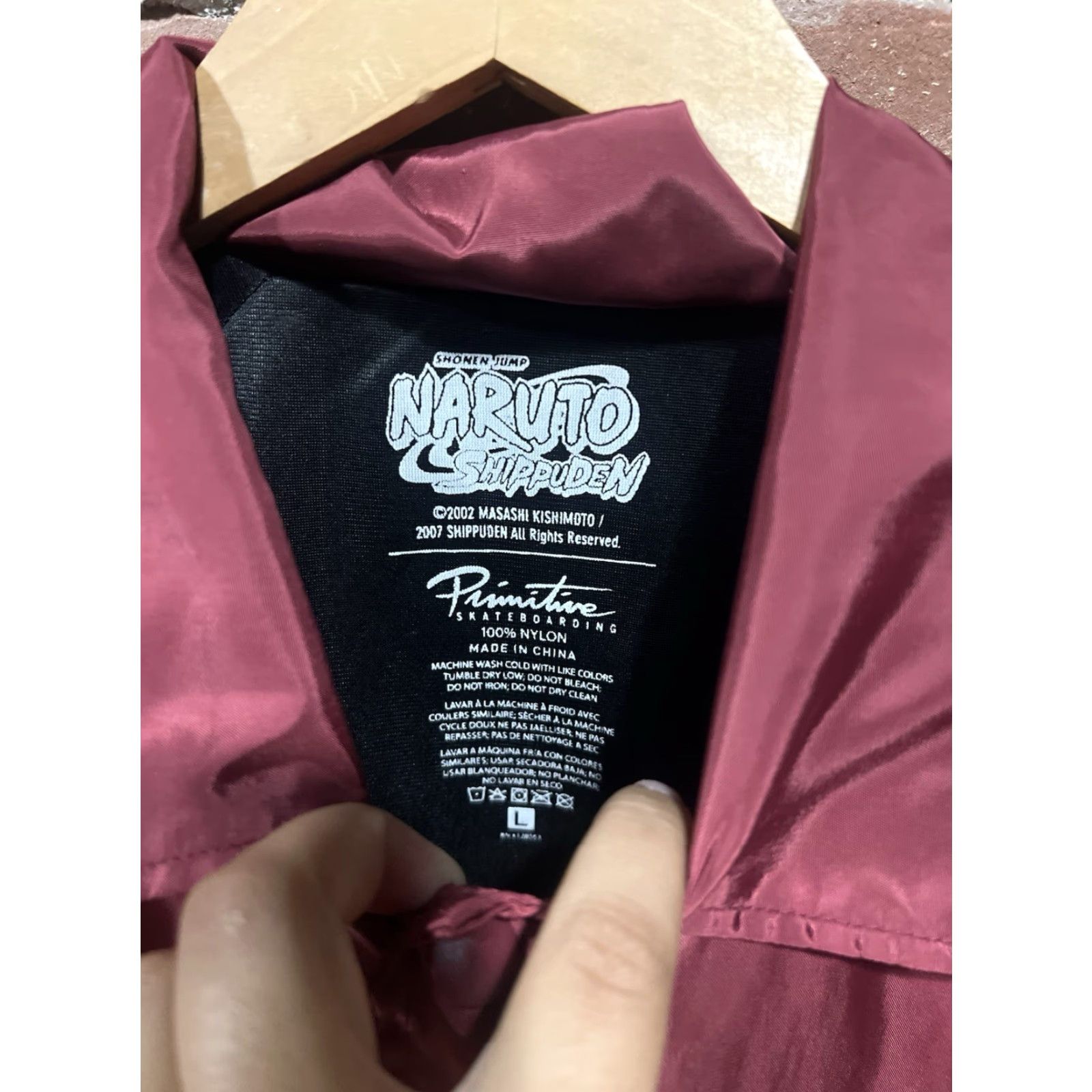 Primitive VINTAGE Naruto Shippuden Jacket Windbreaker Burgundy Primitive Skateboarding Mens Large Size US L / EU 52-54 / 3 - 3 Thumbnail