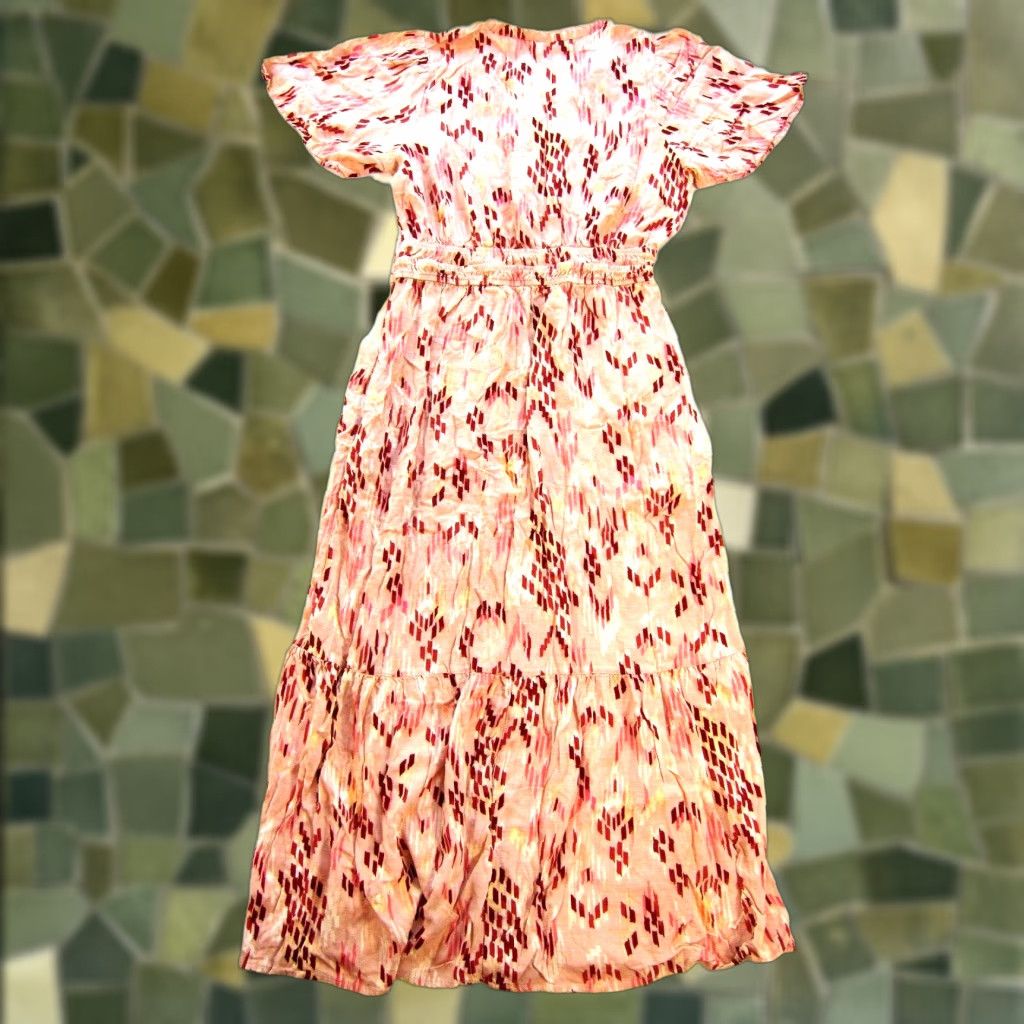 Vintage VINTAGE Knox Rose Pink Rayon Short Sleeve Pocket Long Fit & Flare Maxi Dress Small Size 28" / US 6 / IT 42 - 1 Thumbnail