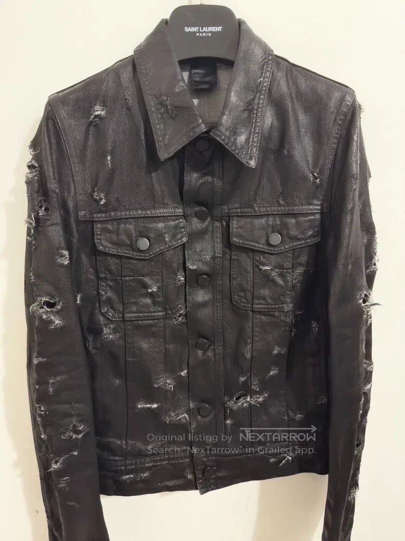 Dior Dior Black Vinyl Crackle Destroyed Denim Jacket i Size US S / EU 44-46 / 1 - 3 Thumbnail