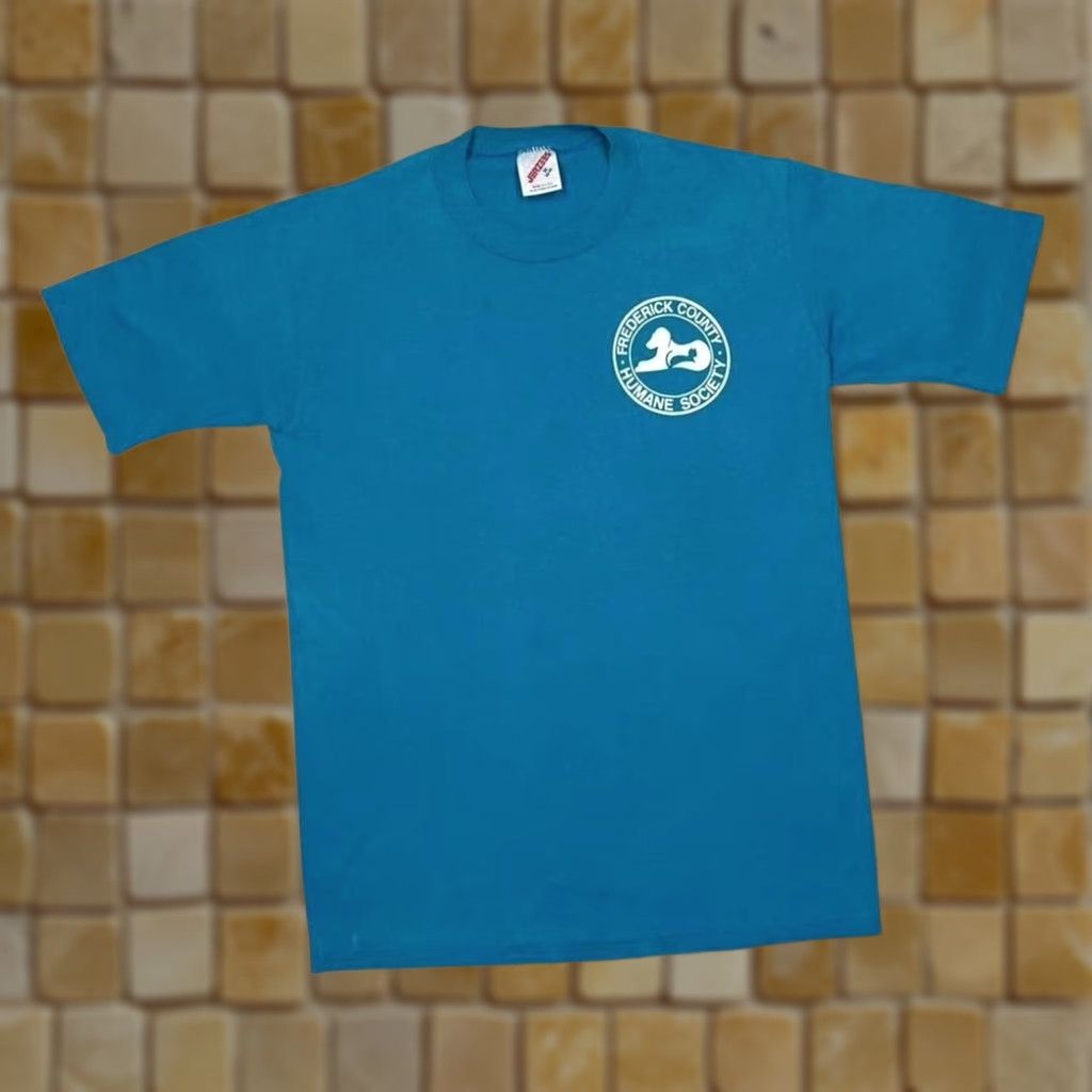 Jerzees VINTAGE Jerzees Frederick County “Humane Society” T-Shirt M S Shirt Mens Blue 90s Graphic Single Stitch 18” Pit to Pit 26” Length 8” Shoulder to Cuff Size US S / EU 44-46 / 1 - 1 Thumbnail
