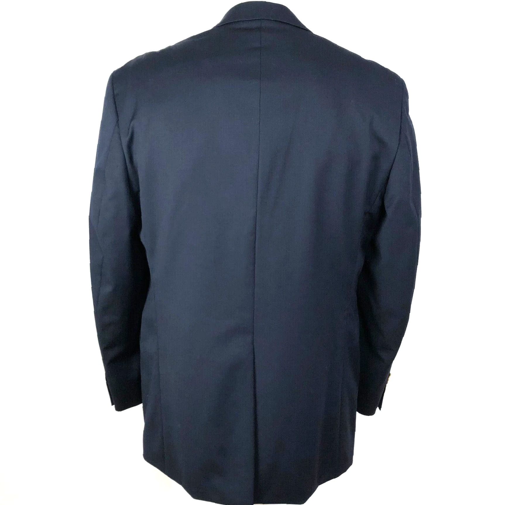 Ralph Lauren Lauren Ralph Lauren Sport Coat Blue 40R Two Button Wool Notch Lapel Men Jacket Blazer Gold Buttons Vintage No Size 40R - 4 Thumbnail