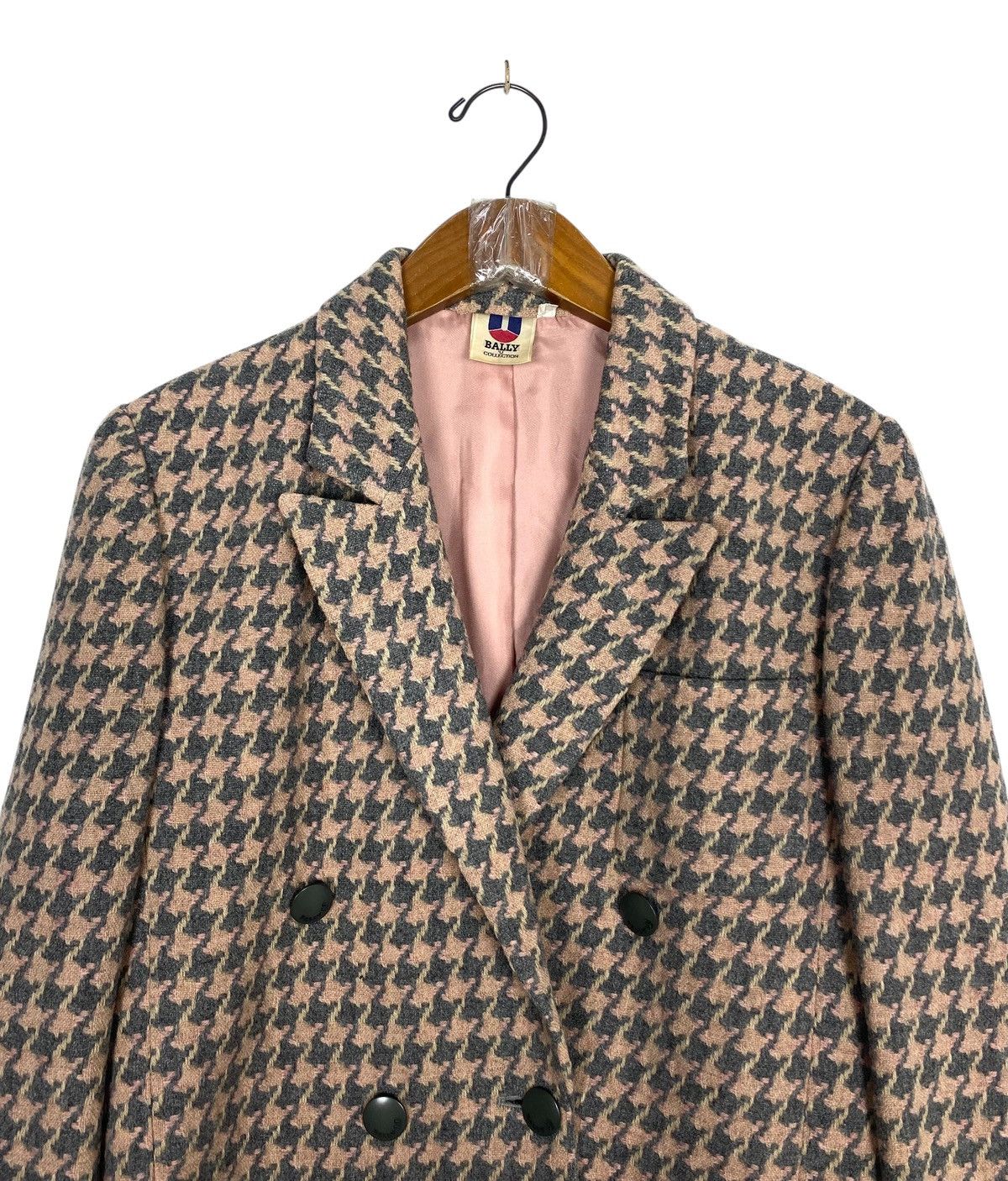 Bally Rare‼️Vintage Bally Collection Houndstooth Wool Coat Size M / US 6-8 / IT 42-44 - 4 Thumbnail