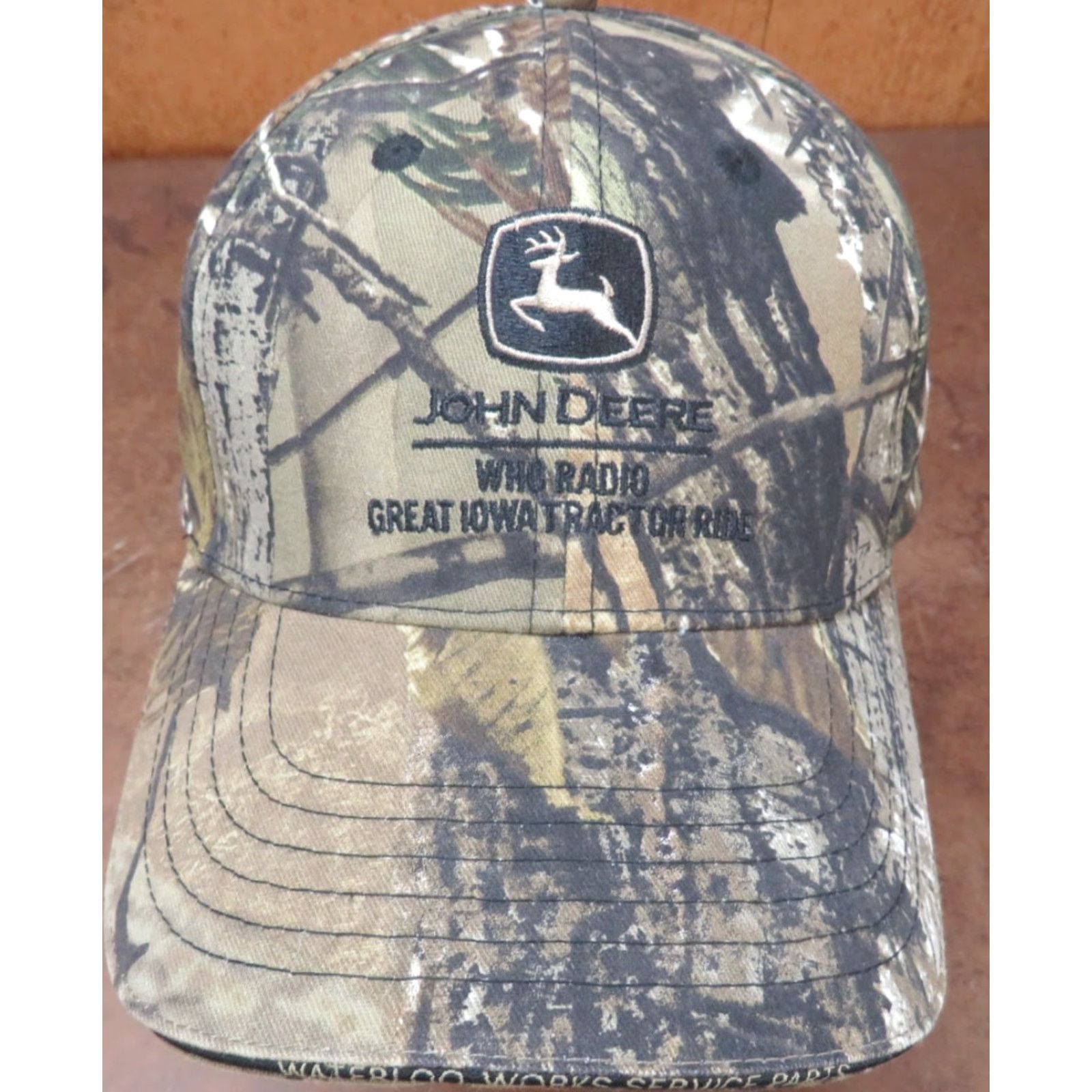 Greats VTG John Deere Great Iowa Tractor Ride WHO radio Camo Farm trucker cap hat Size ONE SIZE - 2 Thumbnail