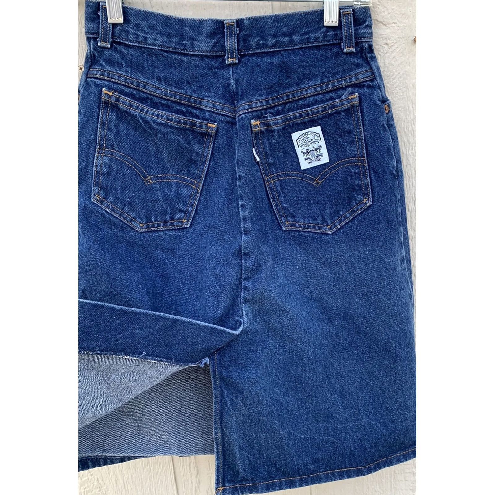 Levi's VINTAGE Levi's High Waist Jeans Skirt Denim Talon 42 Zipper Size 9 25.5 In Waist Blue Rockabilly 1980s Mens Womens Adults Girls Boys Size 30" / US 8 / IT 44 - 6 Thumbnail