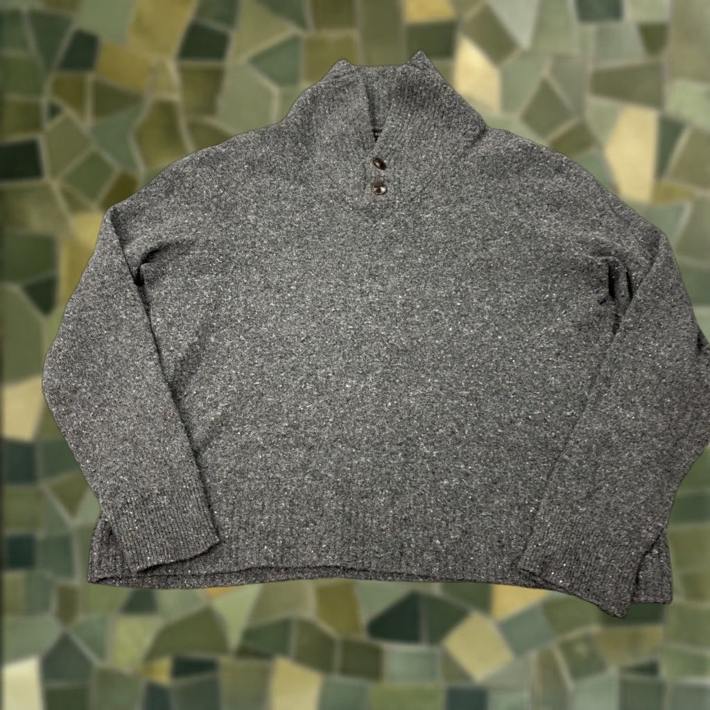 J.Crew J Crew Sweater Womens Large Gray Shawl Collar Donegal Knit Merino Wool Boxy Size L / US 10 / IT 46 - 1 Thumbnail