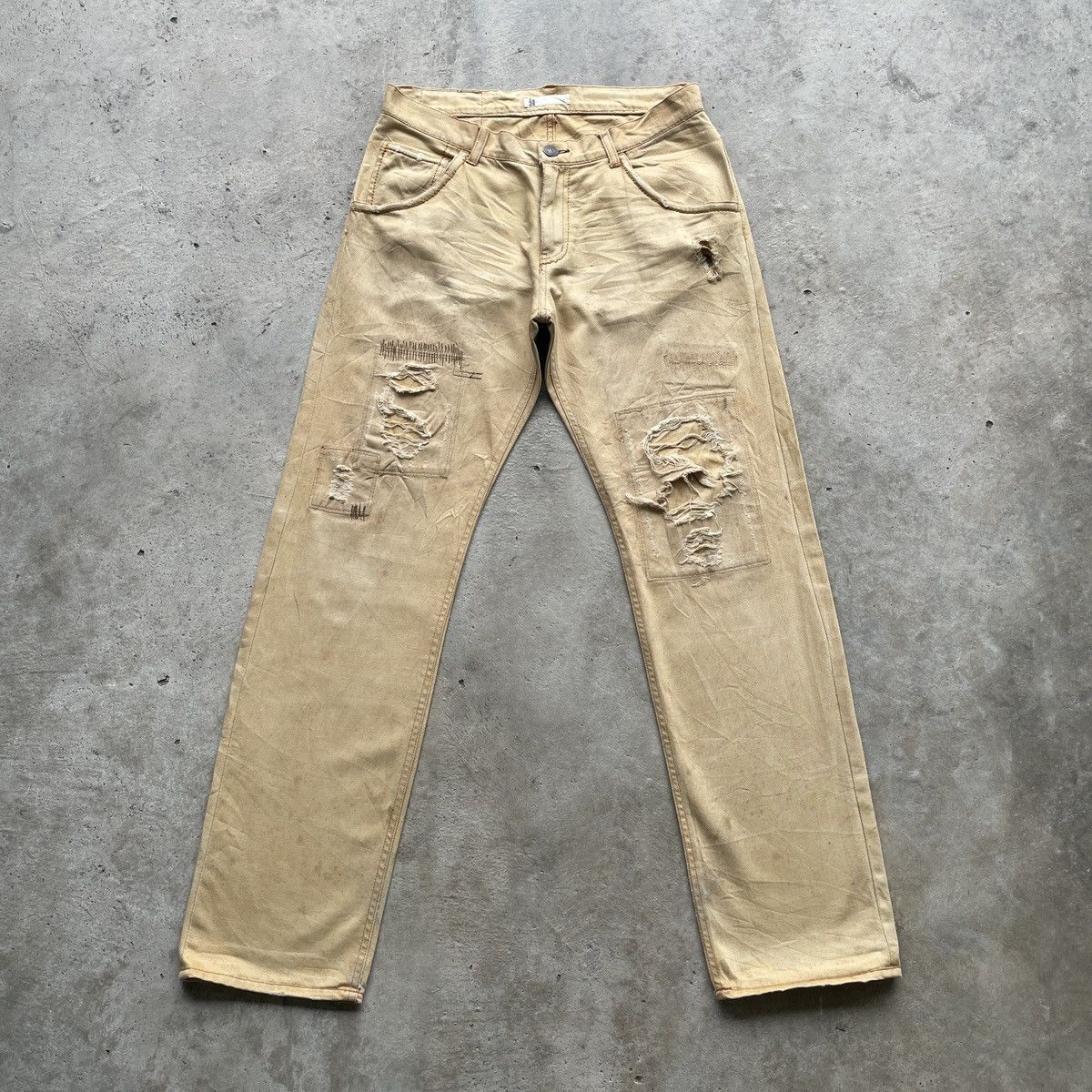 Japanese Brand THRASHED💥 Global Work Japan Vintage Distressed Jeans Pants Size US 32 / EU 48 - 1 Thumbnail