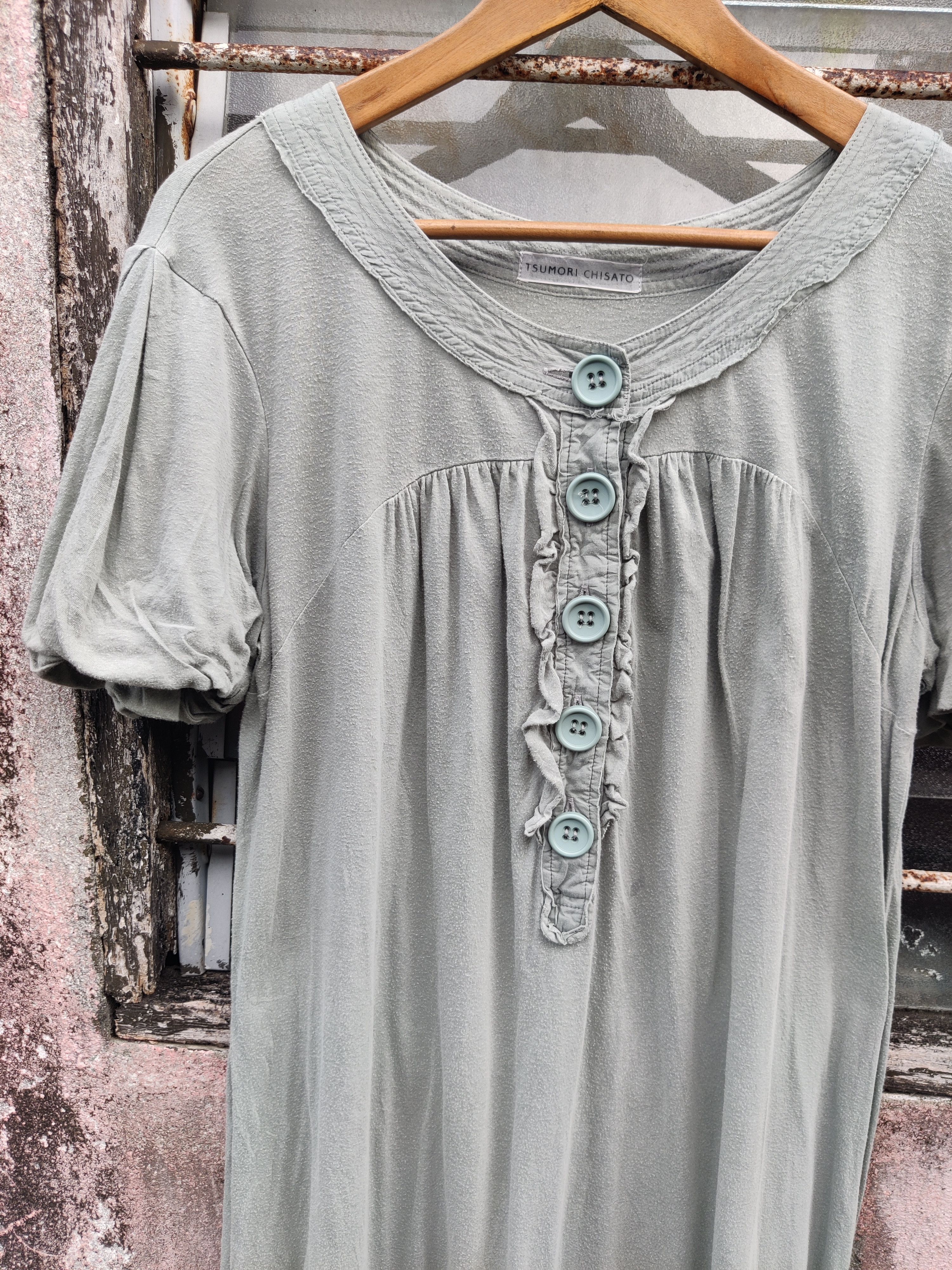 Tsumori Chisato Vintage Archival Tsumori Chisato Issey Ruffle Henley Dress Size L / US 10 / IT 46 - 4 Thumbnail