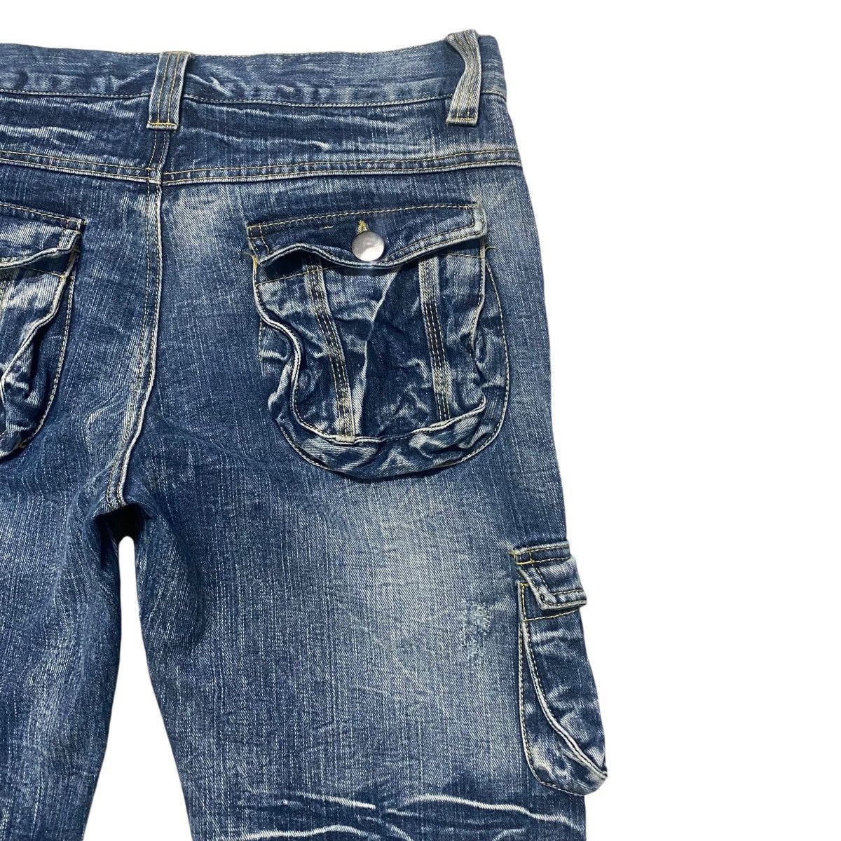Japanese Brand Vintage TOPISM Denim Super Flare Cargo Pants Size US 34 / EU 50 - 12 Thumbnail