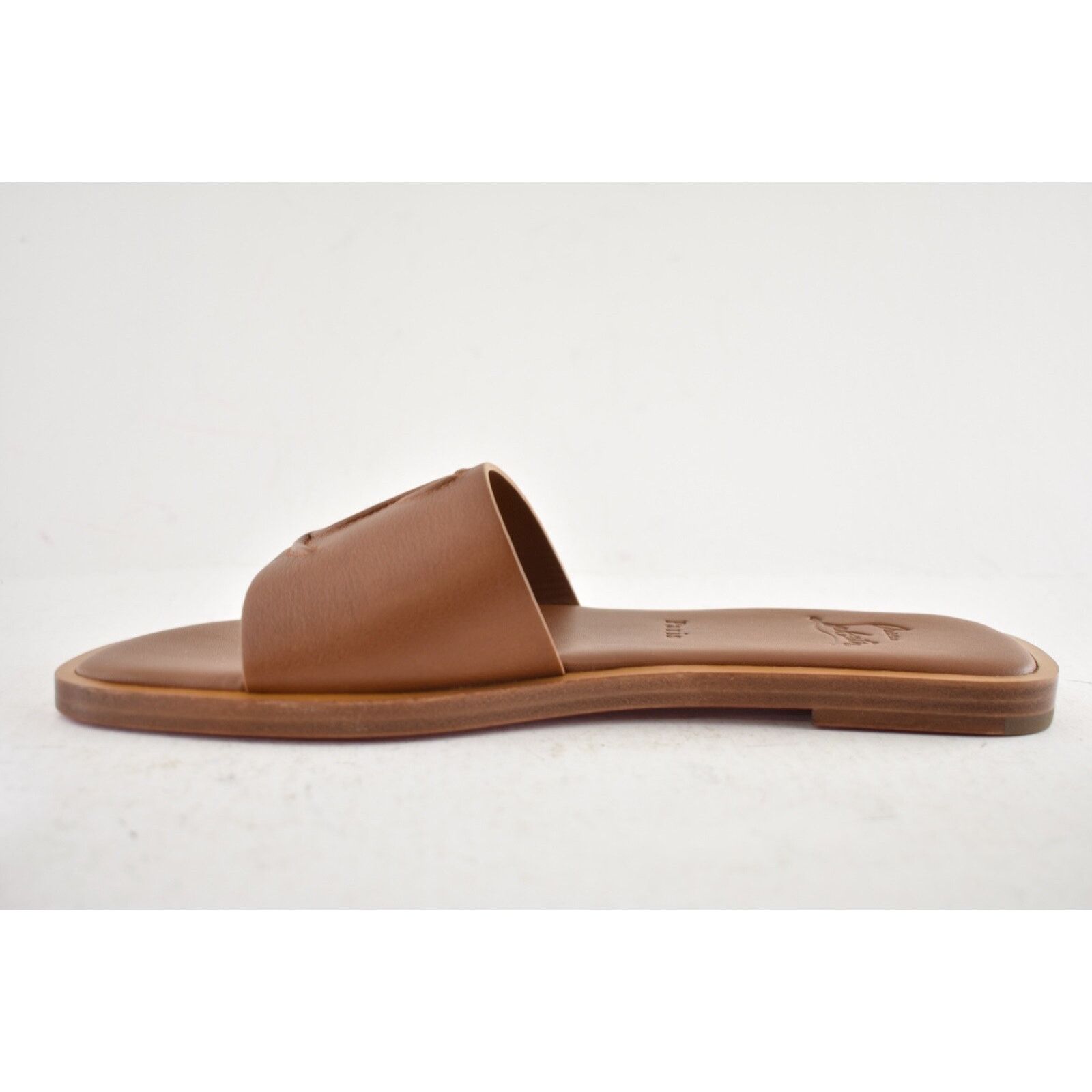 Christian Louboutin Christian Louboutin CL Mule Flat Cuoio Brown Leather Slide Size US 9.5 / IT 39.5 - 12 Thumbnail